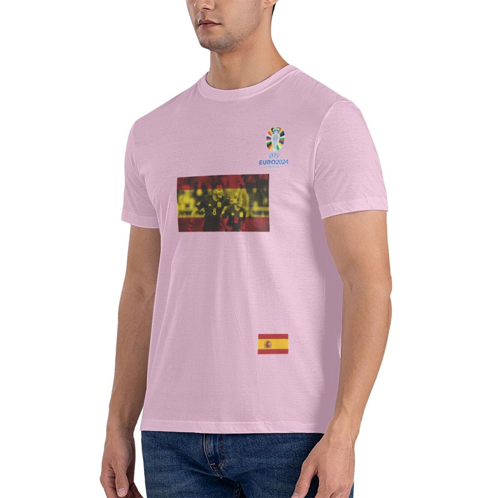 Men's Spain EURO 2024 Basic Short Sleeve T-Shirt BST1739 - Soccerfana