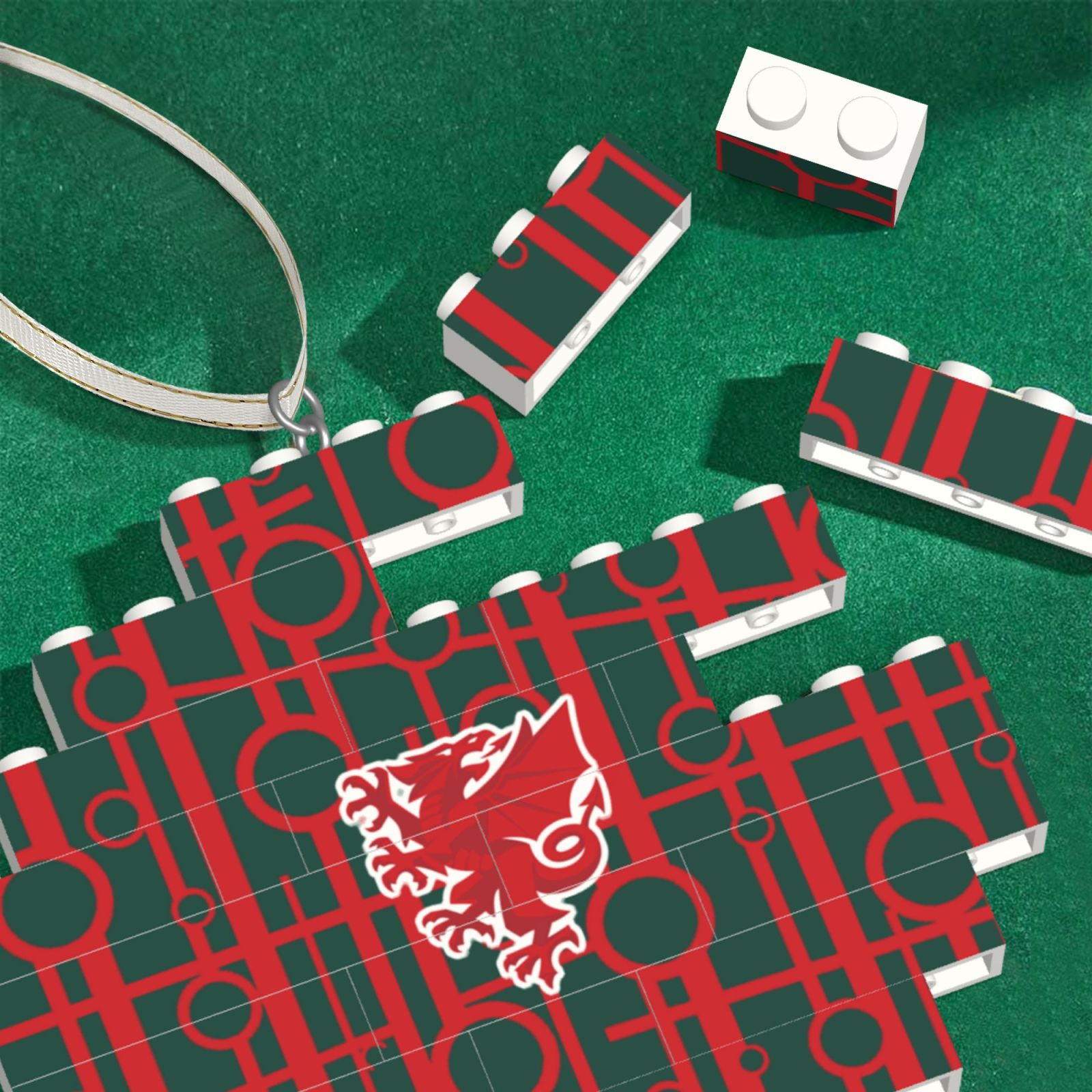 Wales Building Block Puzzle Ornament BBP1988 - Soccerfana