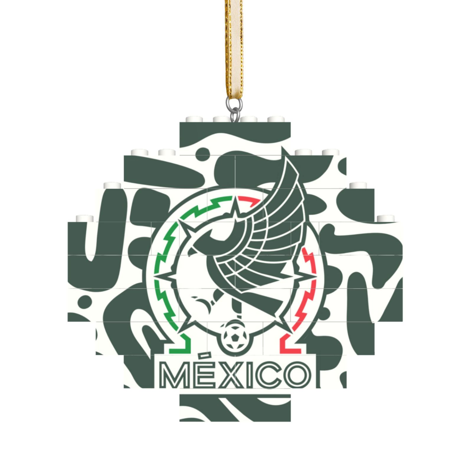 Mexico Building Block Puzzle Ornament BBP2191 - Soccerfana