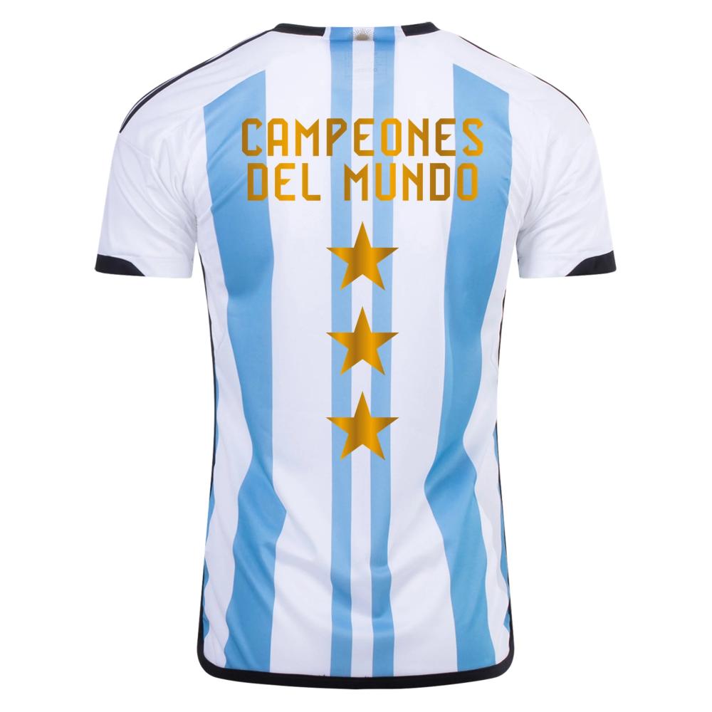 Argentina Champions Home Jersey World Cup 2022 - 3 Stars - Soccerfana