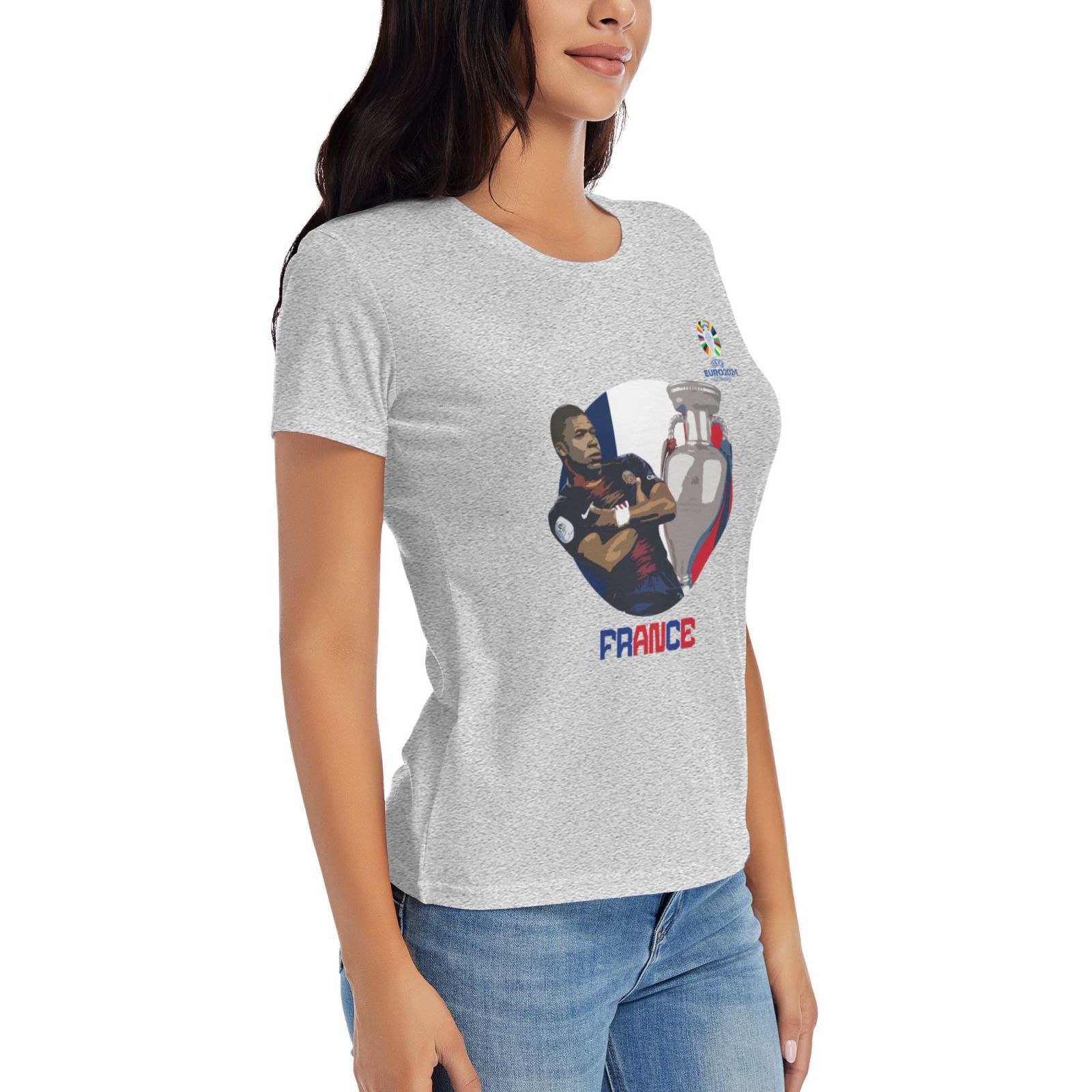Women's France EURO 2024 Basic Short Sleeve T-Shirt WBT1730 - Soccerfana