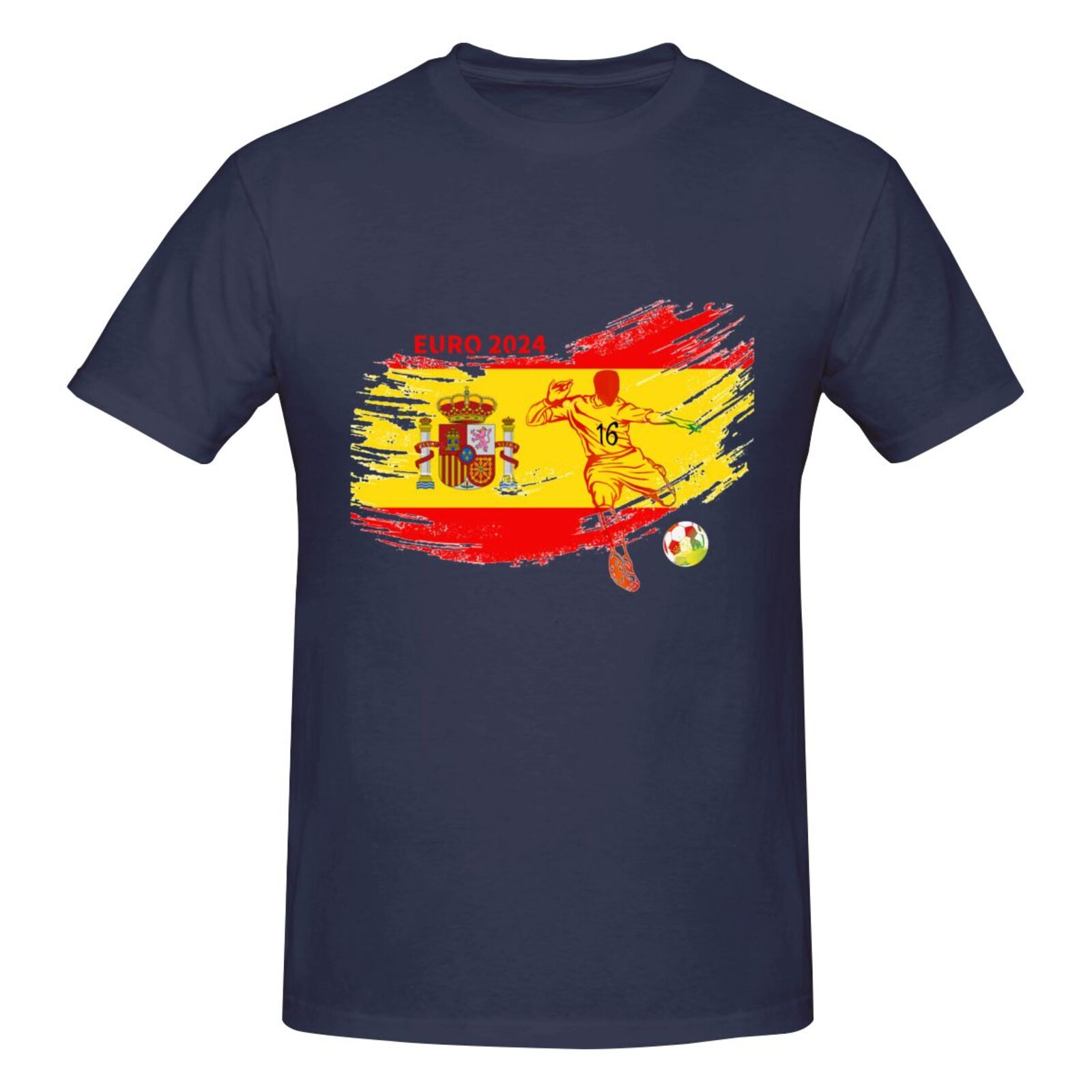 Men's Spain EURO 2024 Basic Short Sleeve T-Shirt BST1752 - Soccerfana