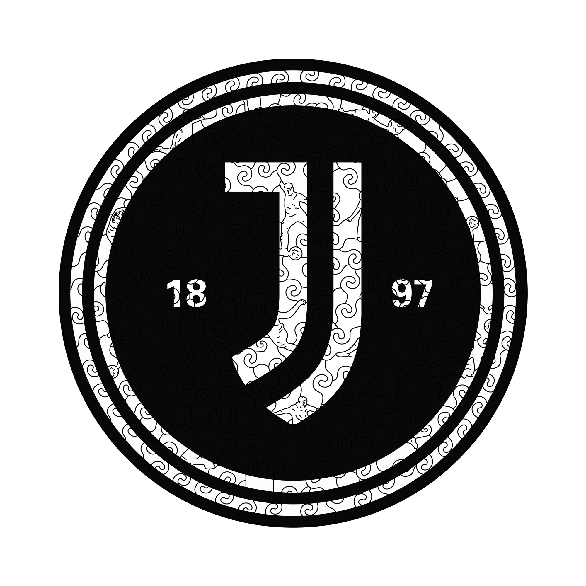 Juventus Logo Wooden Jigsaw Puzzle - Soccerfana