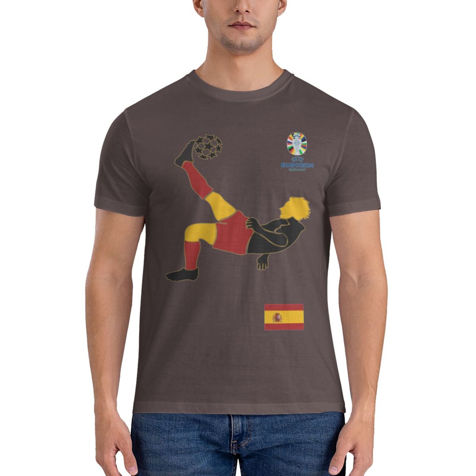 Men's Spain EURO 2024 Basic Short Sleeve T-Shirt BST1724 - Soccerfana