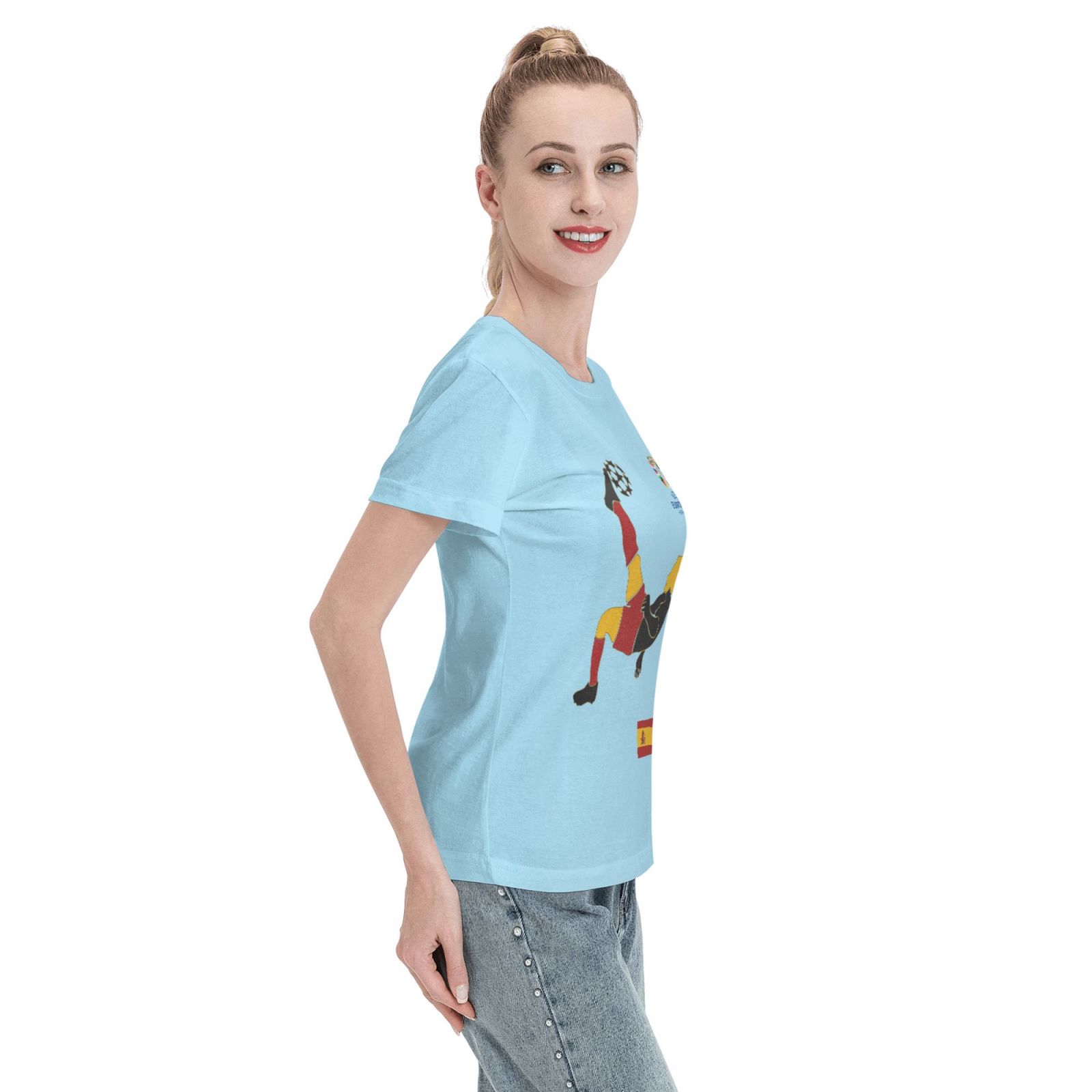 Women's Spain EURO 2024 Basic Short Sleeve T-Shirt WBT1725 - Soccerfana