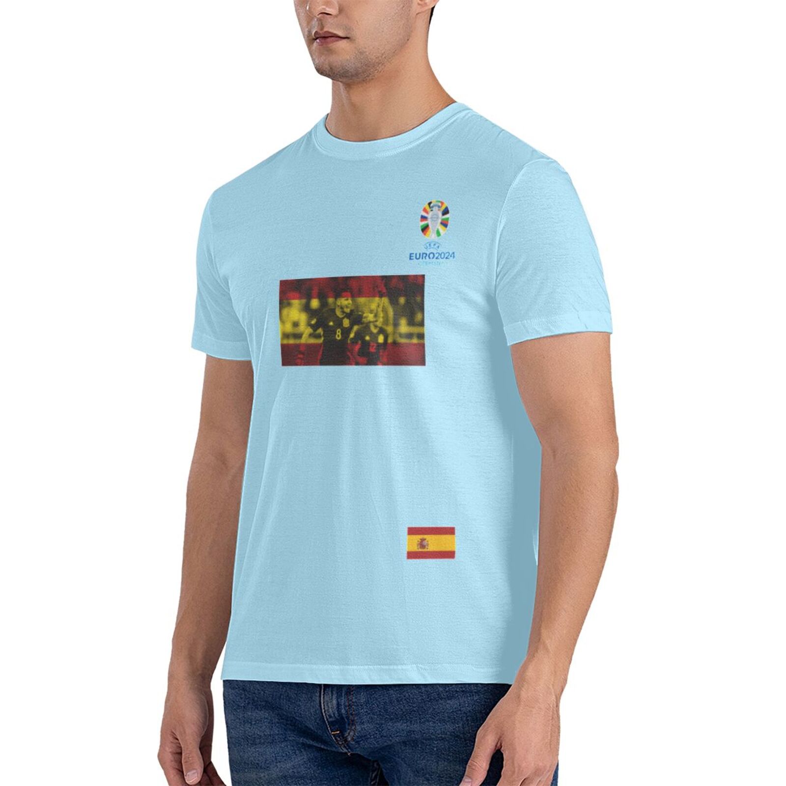 Men's Spain EURO 2024 Basic Short Sleeve T-Shirt BST1739 - Soccerfana