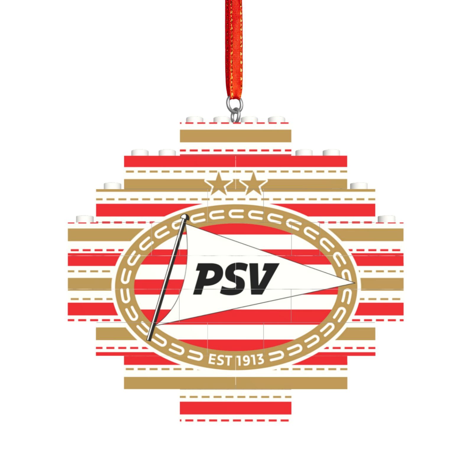 PSV Eindhoven Building Block Puzzle Ornament BBP2189 - Soccerfana