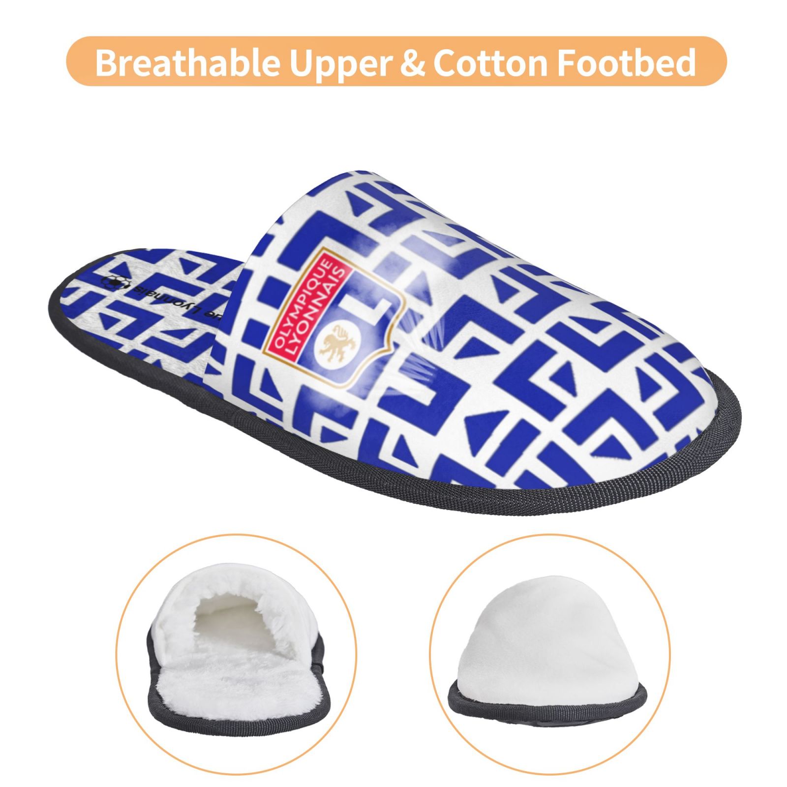 Olympique Lyonnais Cotton Slippers FSP2342 - Soccerfana