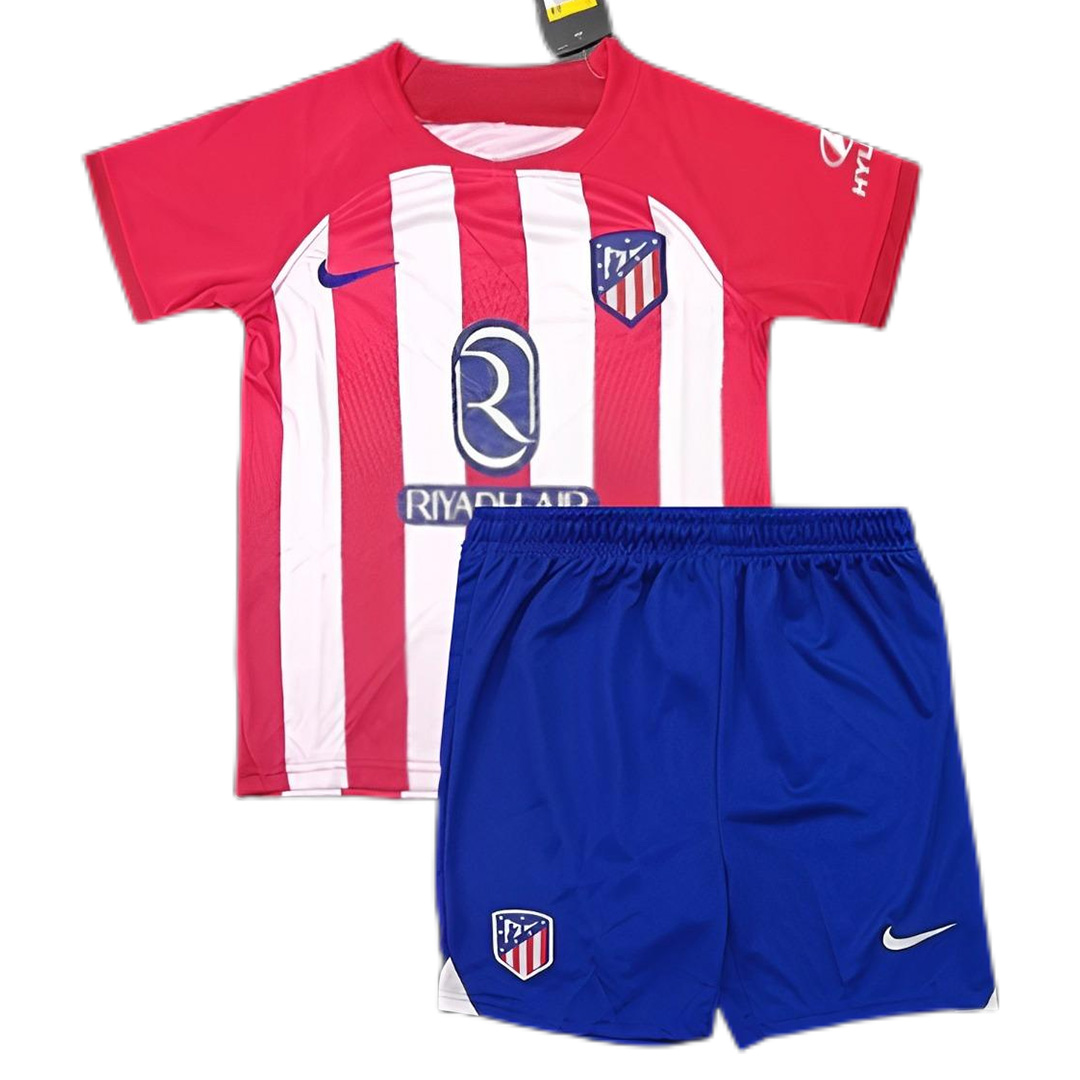 Kid's Atletico Madrid Home Jersey+Shorts 23/24 - Soccerfana