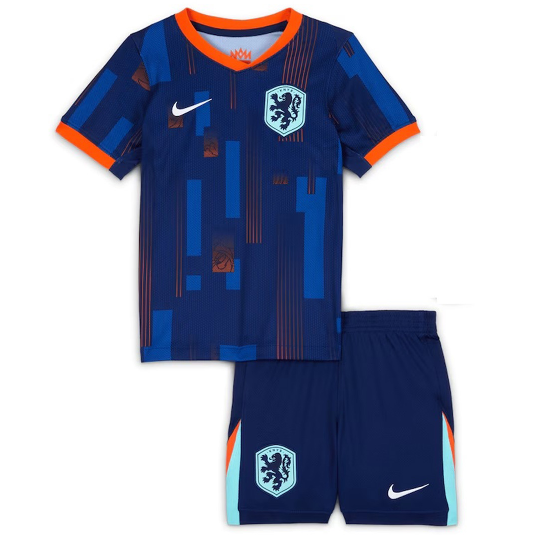 Kid's Netherlands Away Jersey+Shorts EURO 2024 - Soccerfana