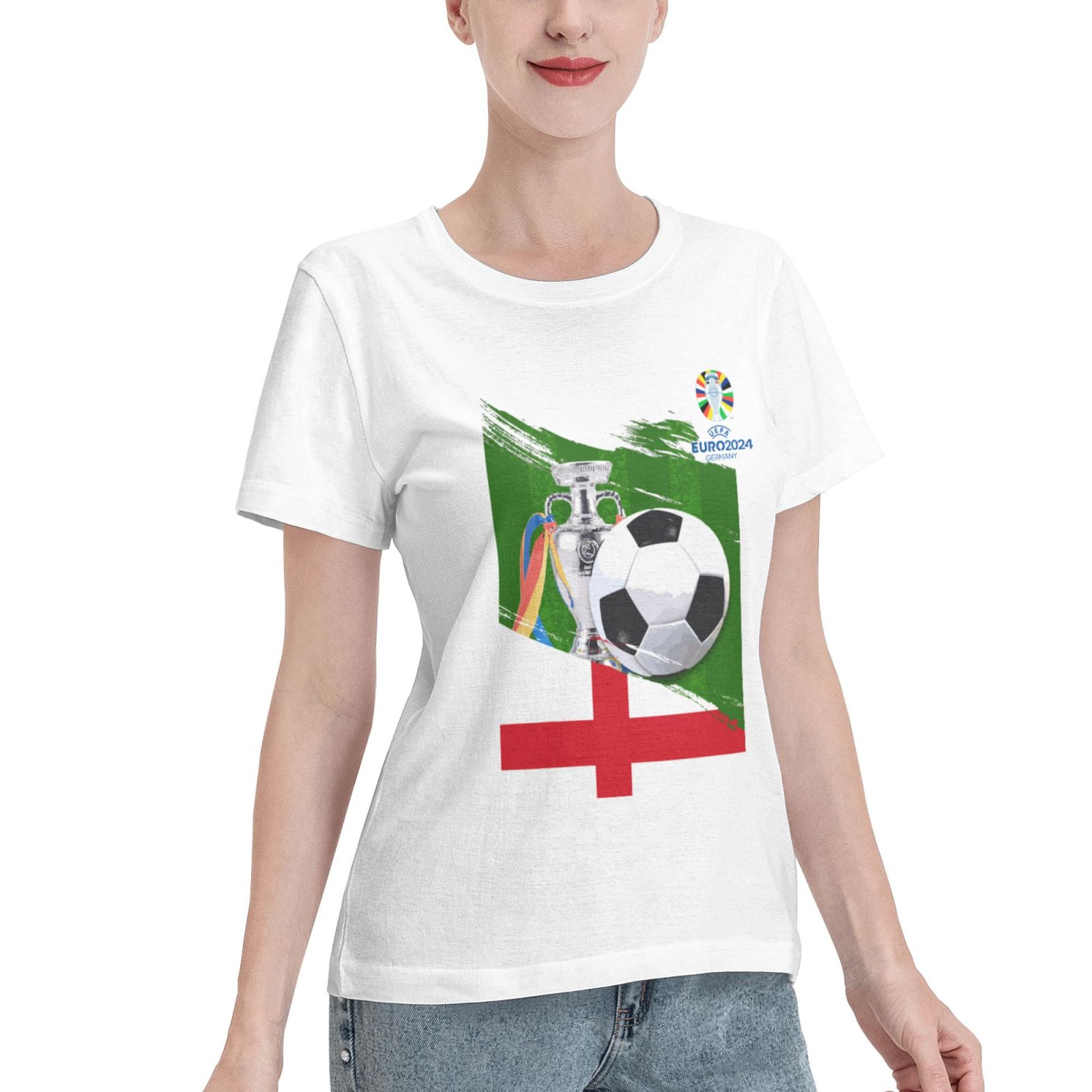 Women's England EURO 2024 Basic Short Sleeve T-Shirt WBT1682 - Soccerfana