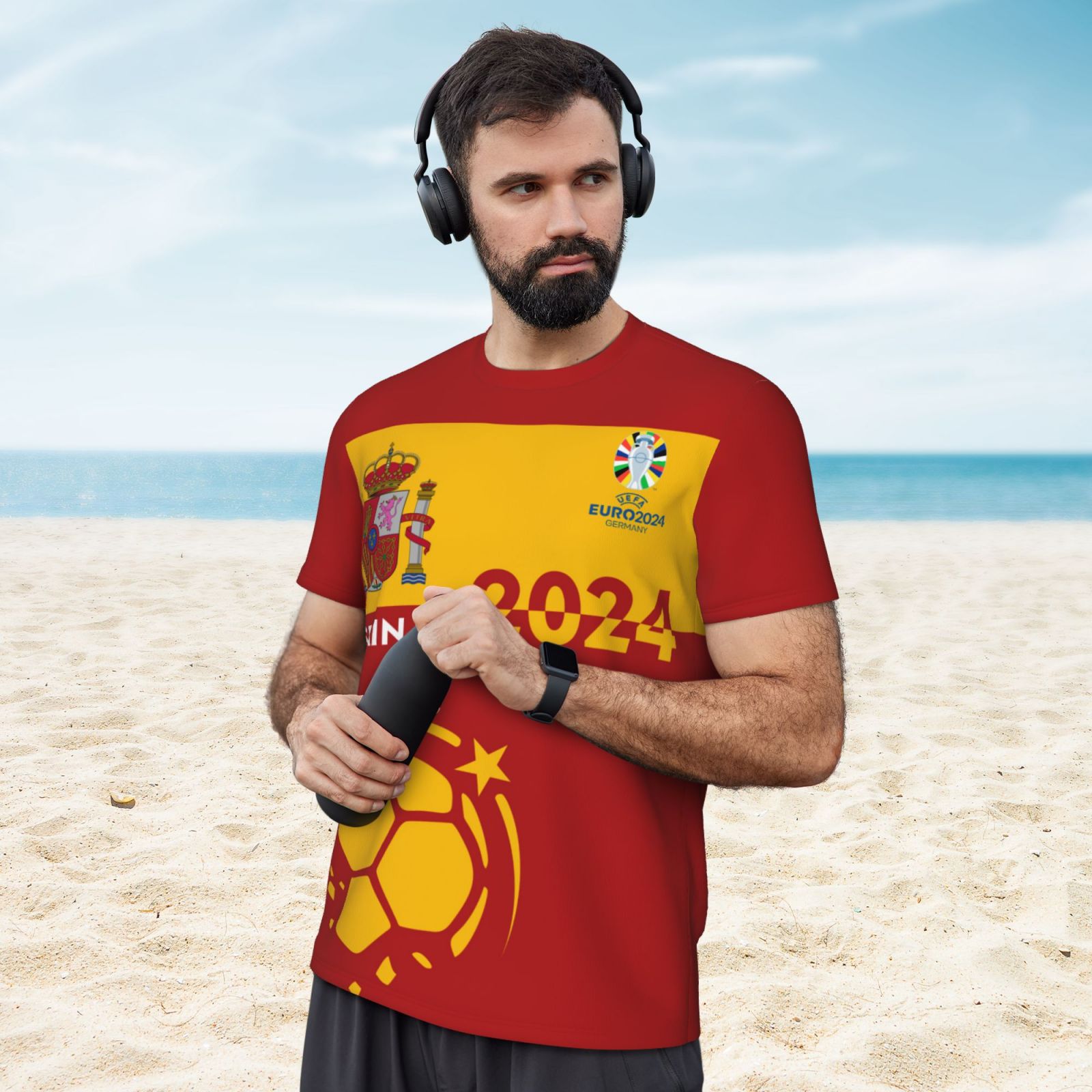 Men's Spain EURO 2024 Short Sleeved Mesh T-Shirt SMT1685 - Soccerfana