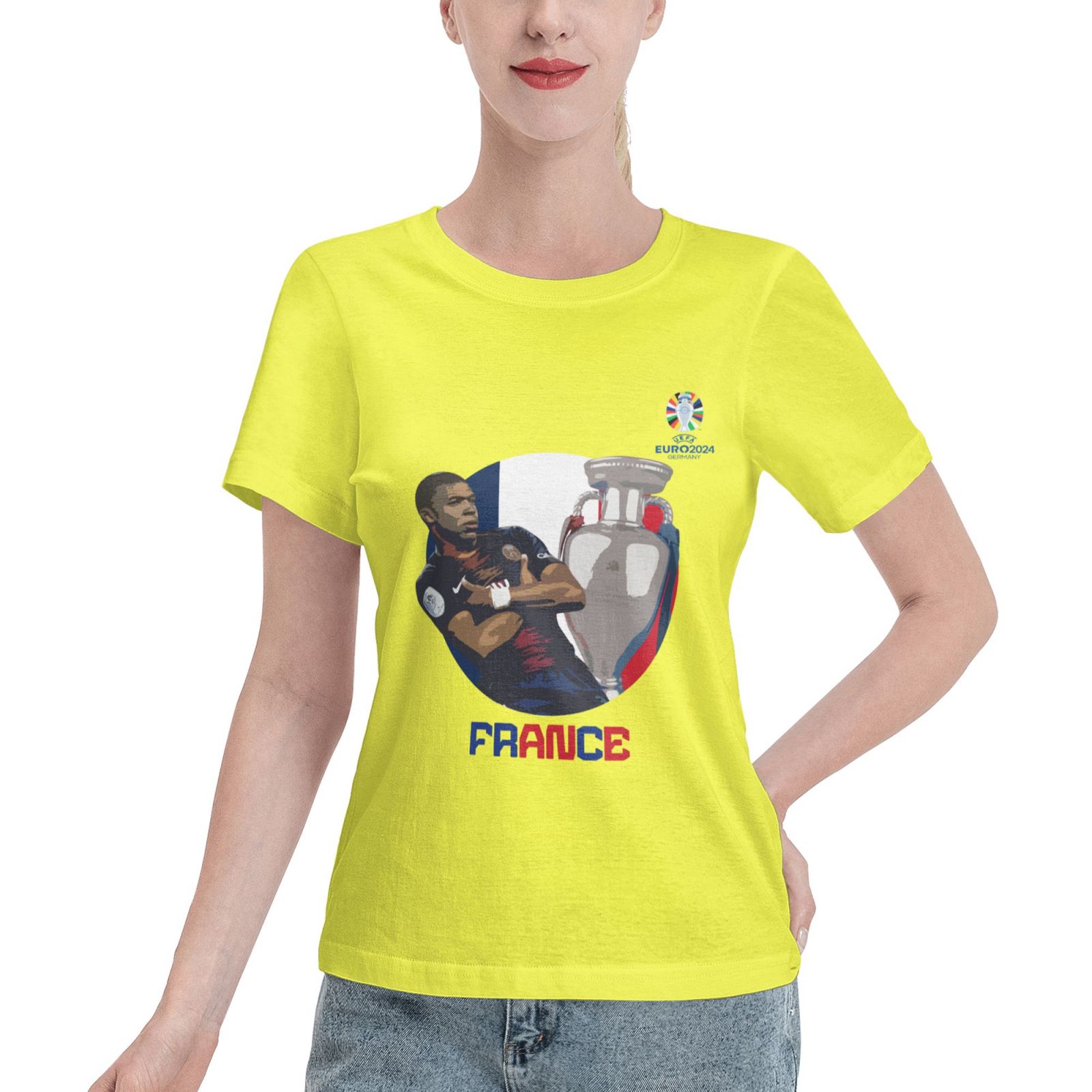 Women's France EURO 2024 Basic Short Sleeve T-Shirt WBT1730 - Soccerfana