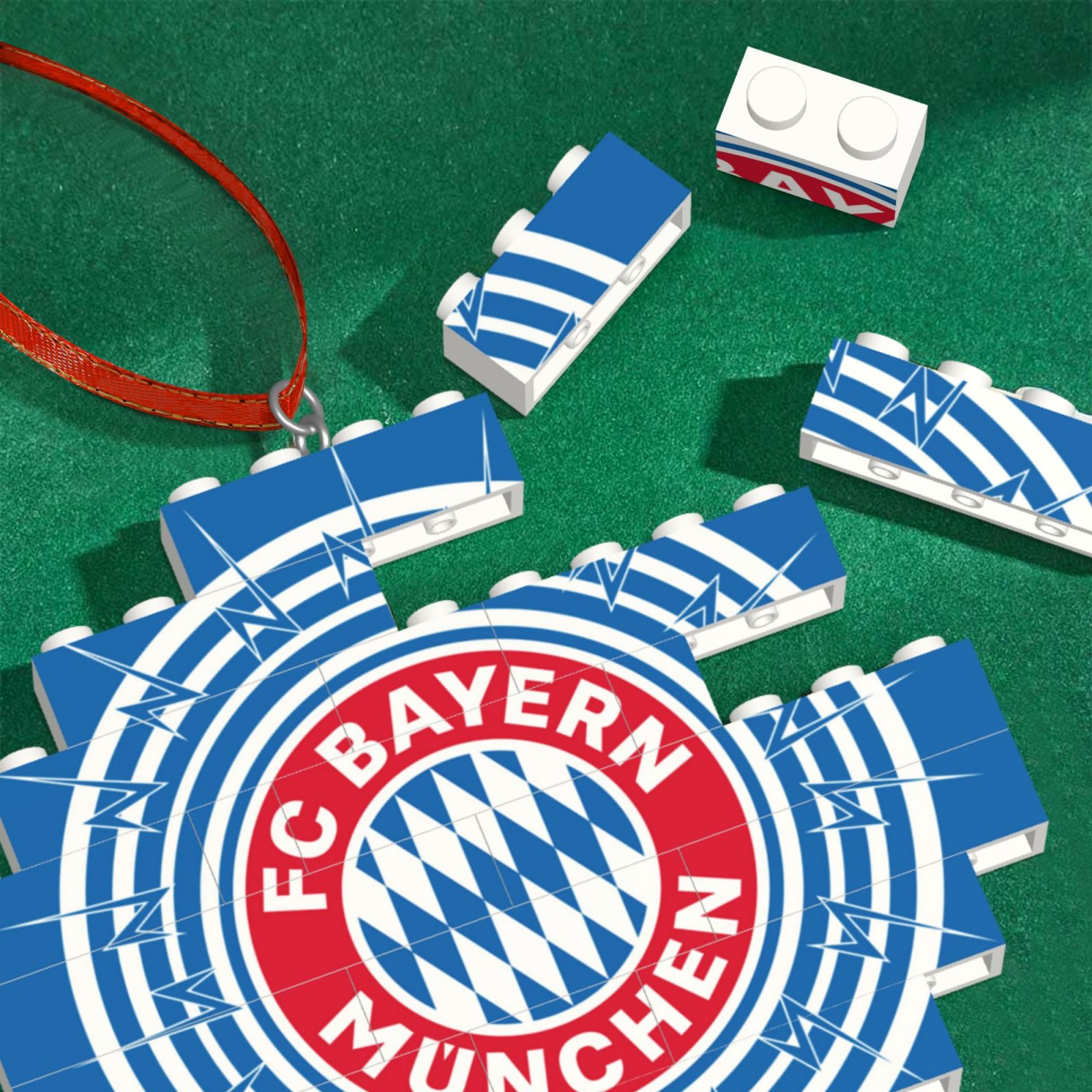 Bayern Munich Building Block Puzzle Ornament BBP2192 - Soccerfana