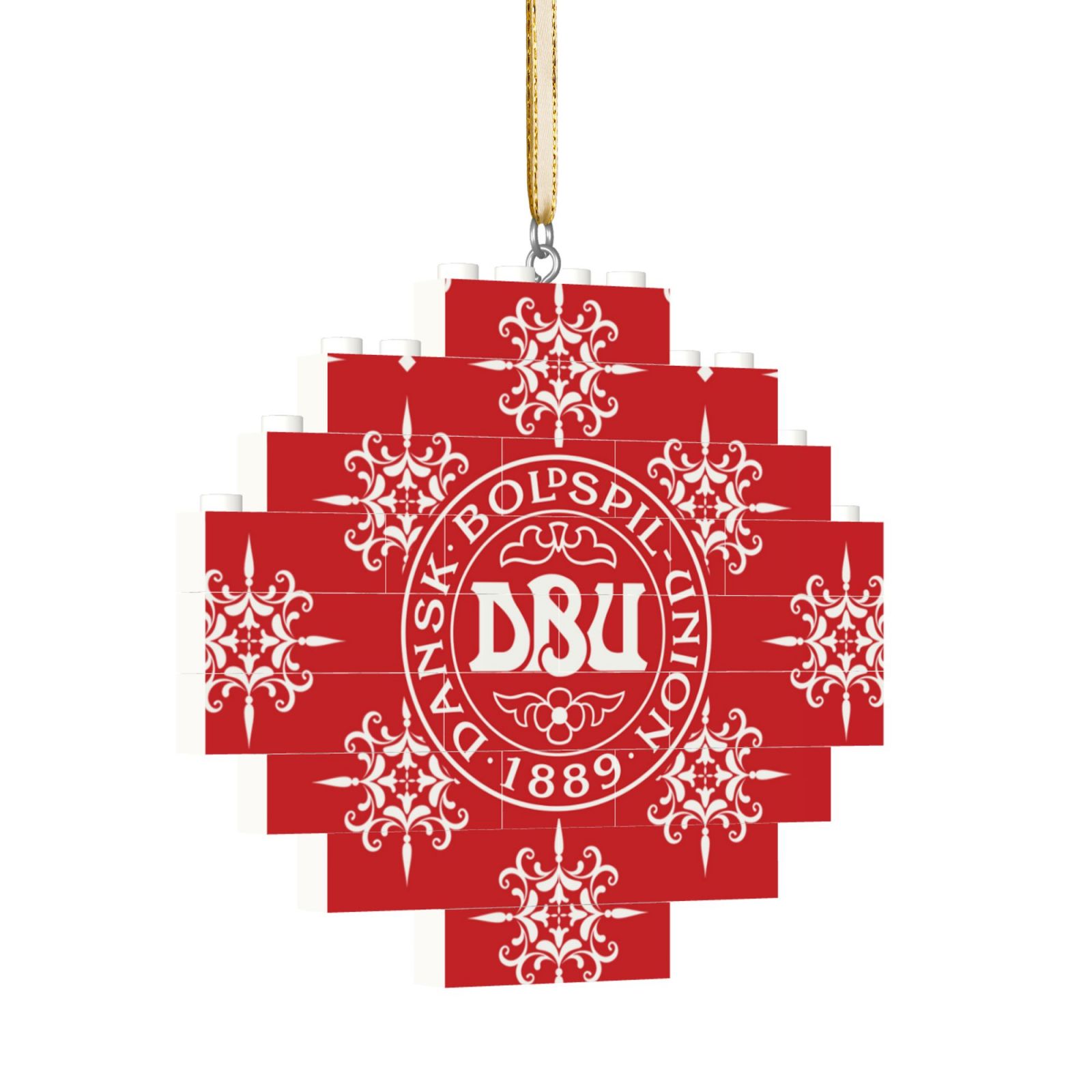 Denmark Building Block Puzzle Ornament BBP2177 - Soccerfana