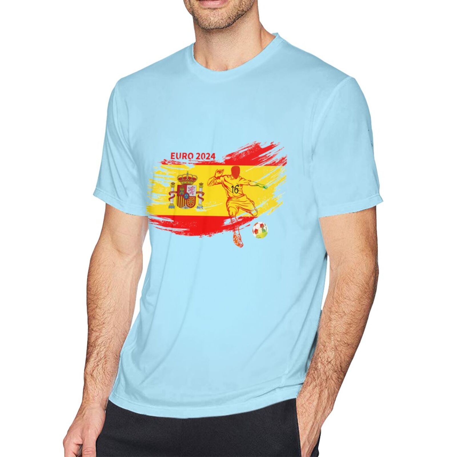 Men's Spain EURO 2024 Basic Short Sleeve T-Shirt BST1752 - Soccerfana