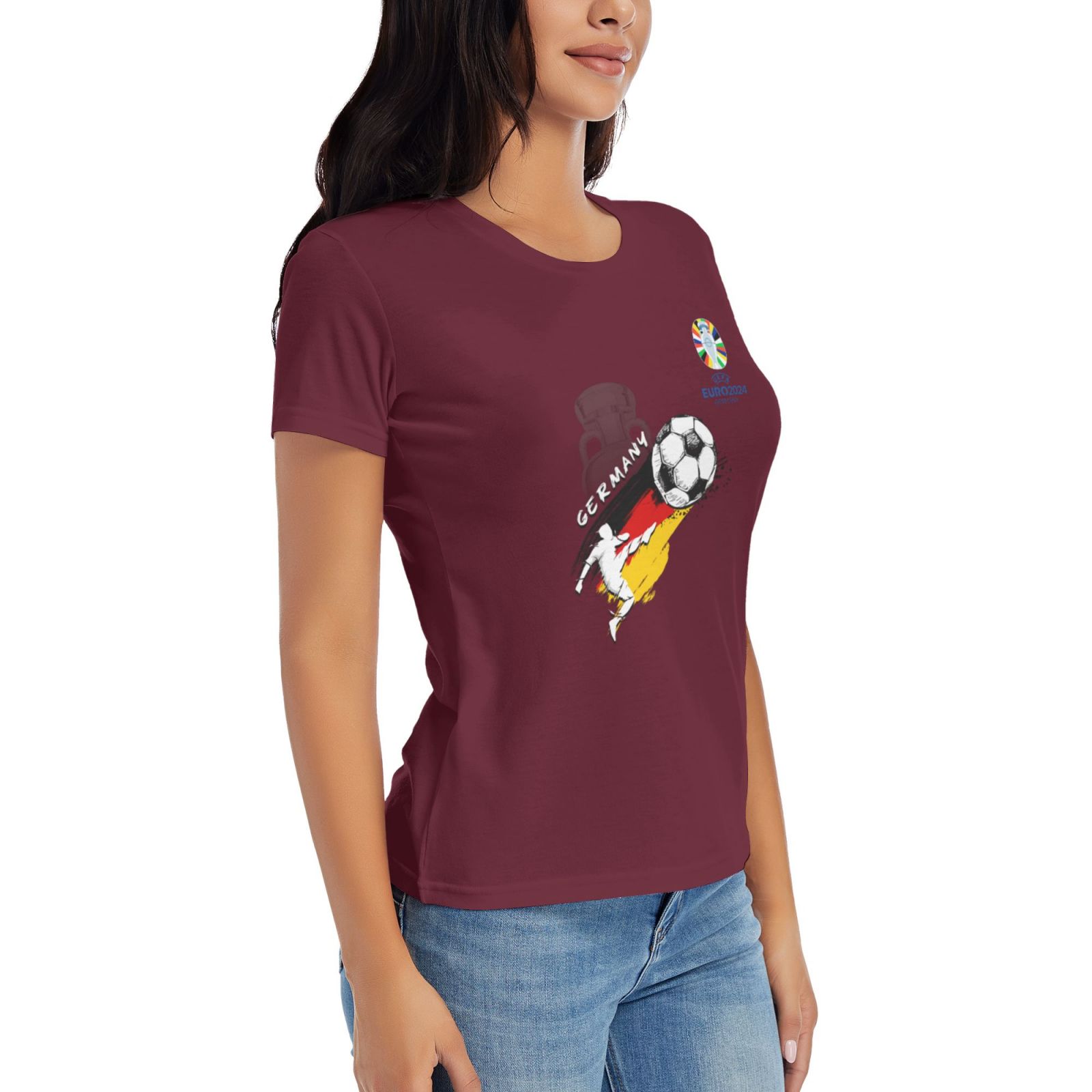 Women's Germany EURO 2024 Basic Short Sleeve T-Shirt WBT1680 - Soccerfana