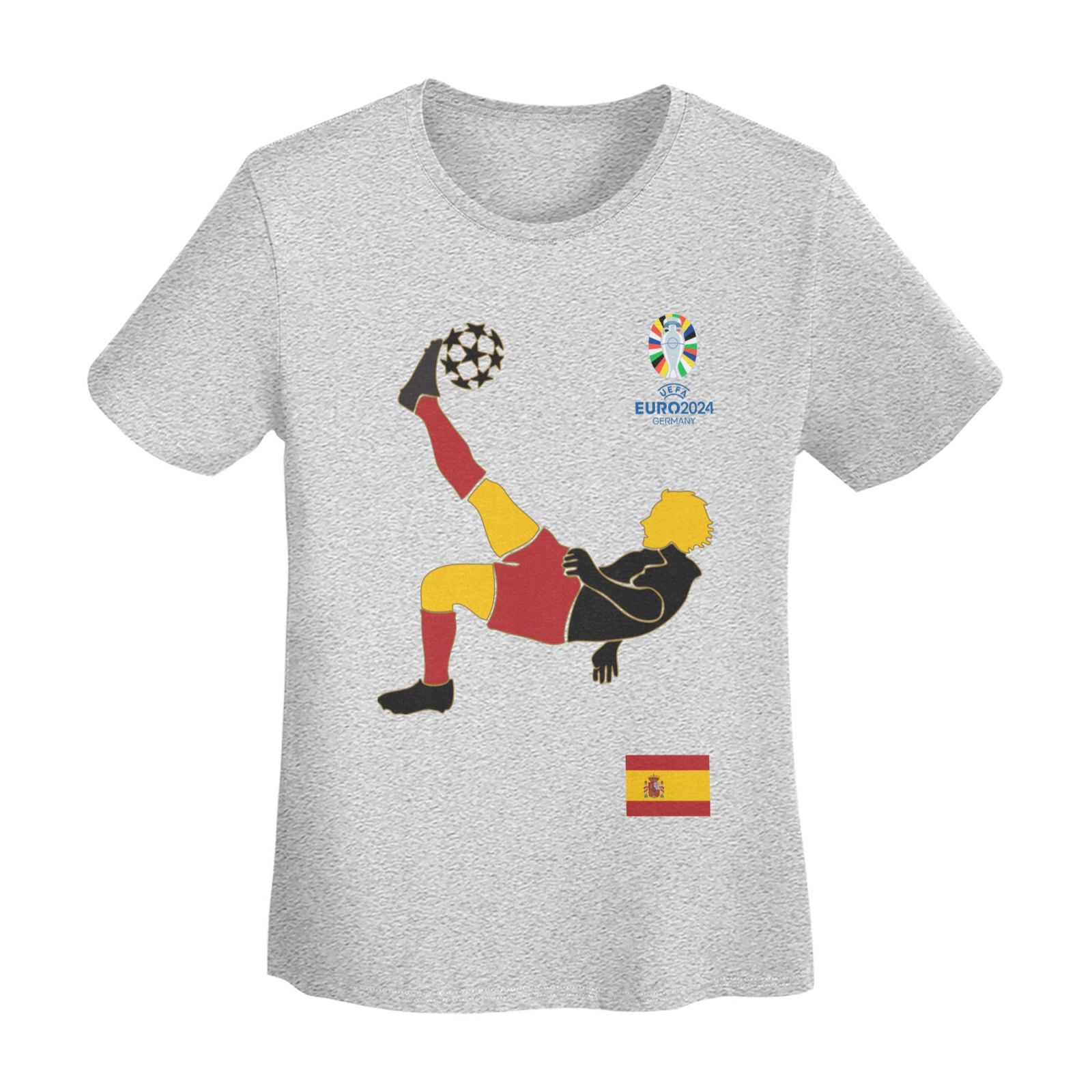 Women's Spain EURO 2024 Basic Short Sleeve T-Shirt WBT1725 - Soccerfana