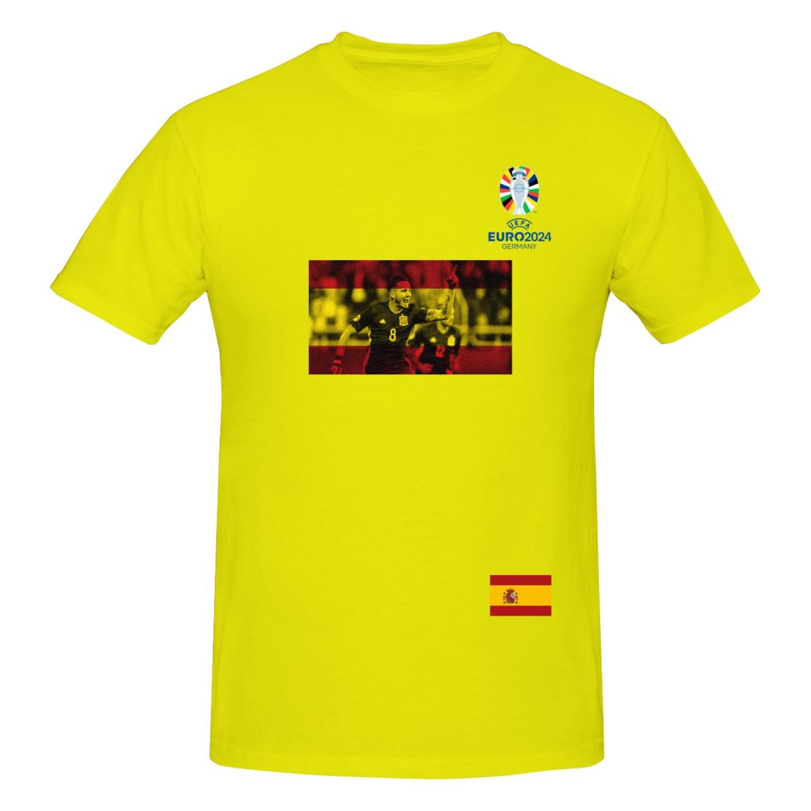 Men's Spain EURO 2024 Basic Short Sleeve T-Shirt BST1739 - Soccerfana