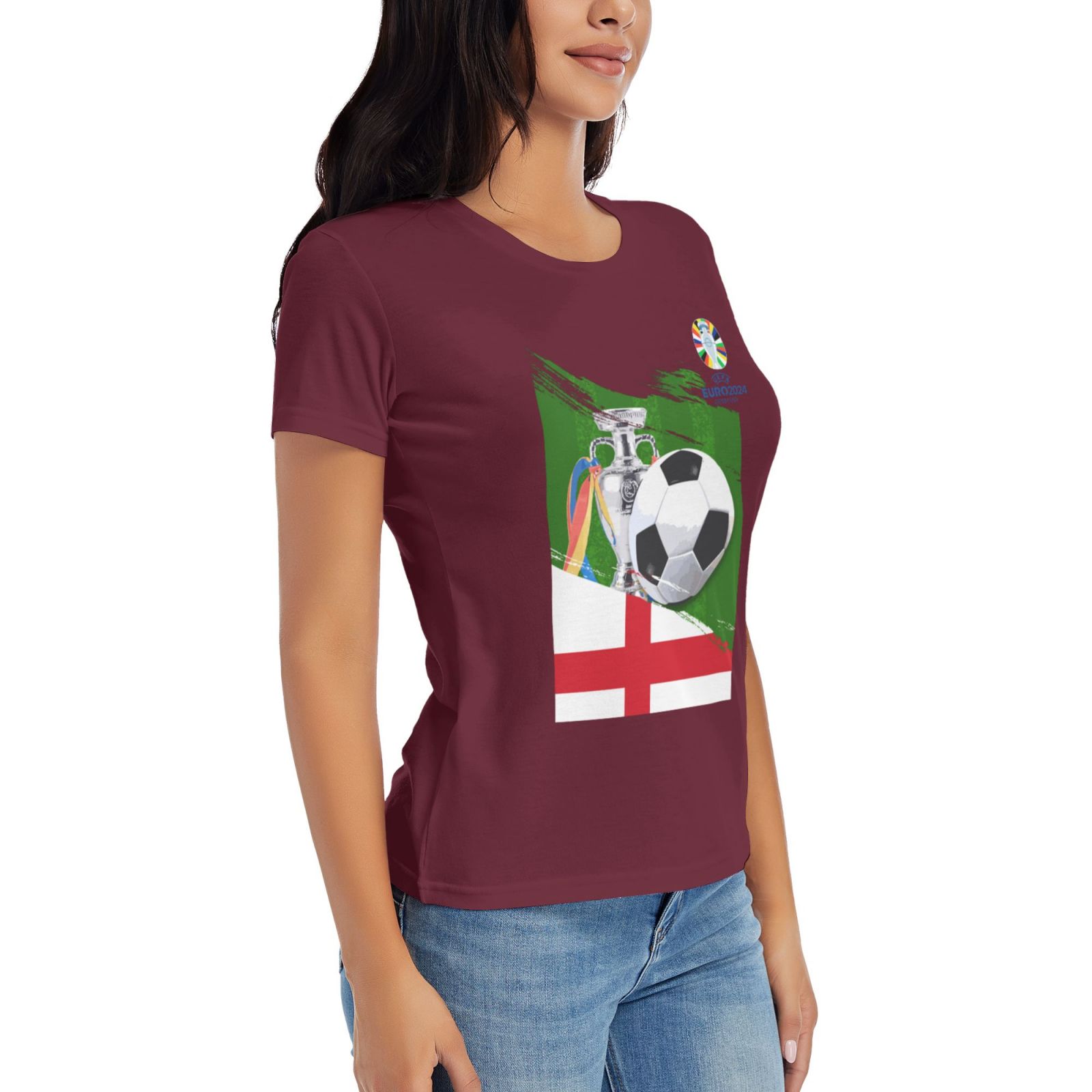 Women's England EURO 2024 Basic Short Sleeve T-Shirt WBT1682 - Soccerfana