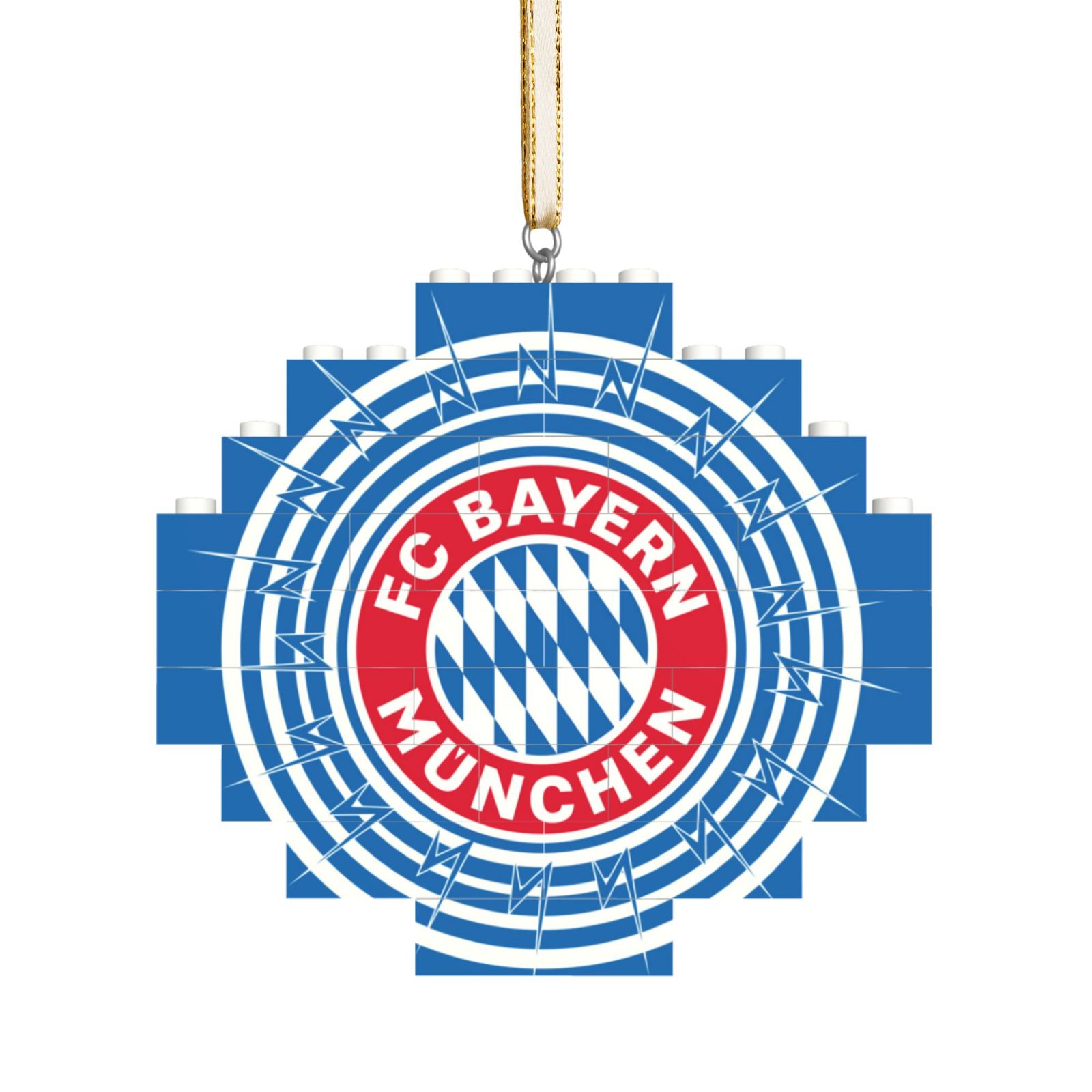 Bayern Munich Building Block Puzzle Ornament BBP2192 - Soccerfana