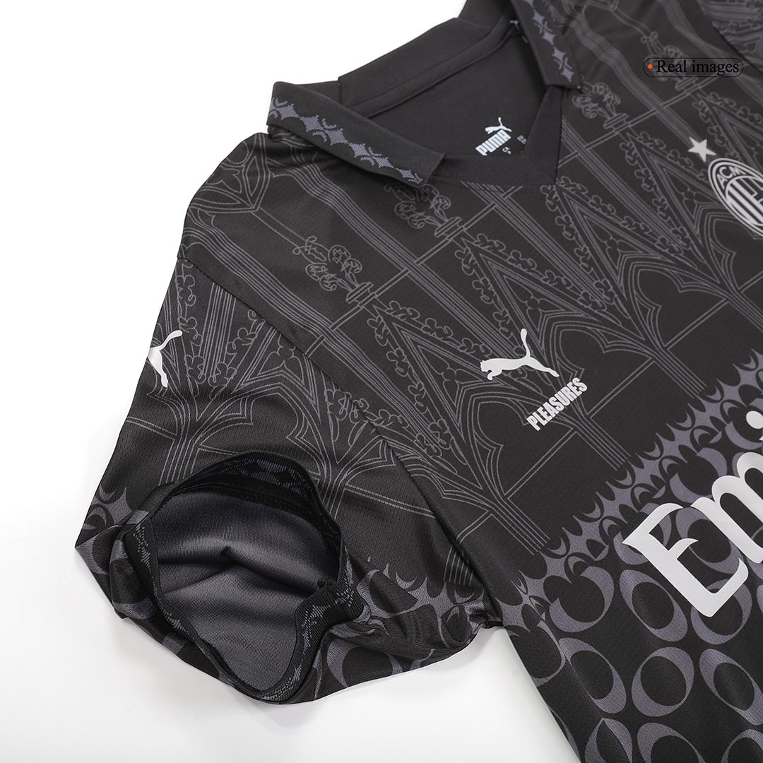 AC Milan x Pleasures Fourth Jersey Dark Version 23/24 - Soccerfana