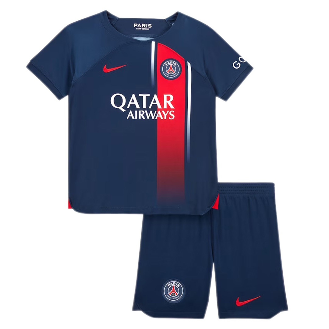 Kid's Paris Saint-Germain Home Jersey+Shorts 23/24 - Soccerfana