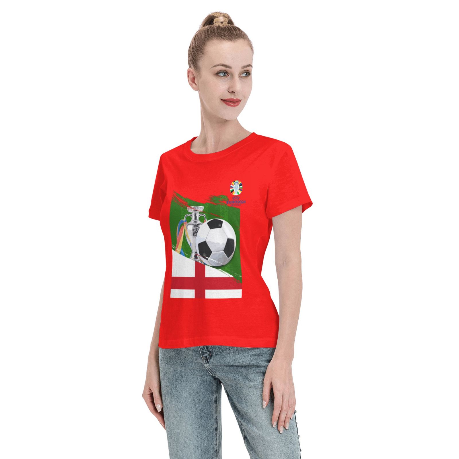 Women's England EURO 2024 Basic Short Sleeve T-Shirt WBT1682 - Soccerfana