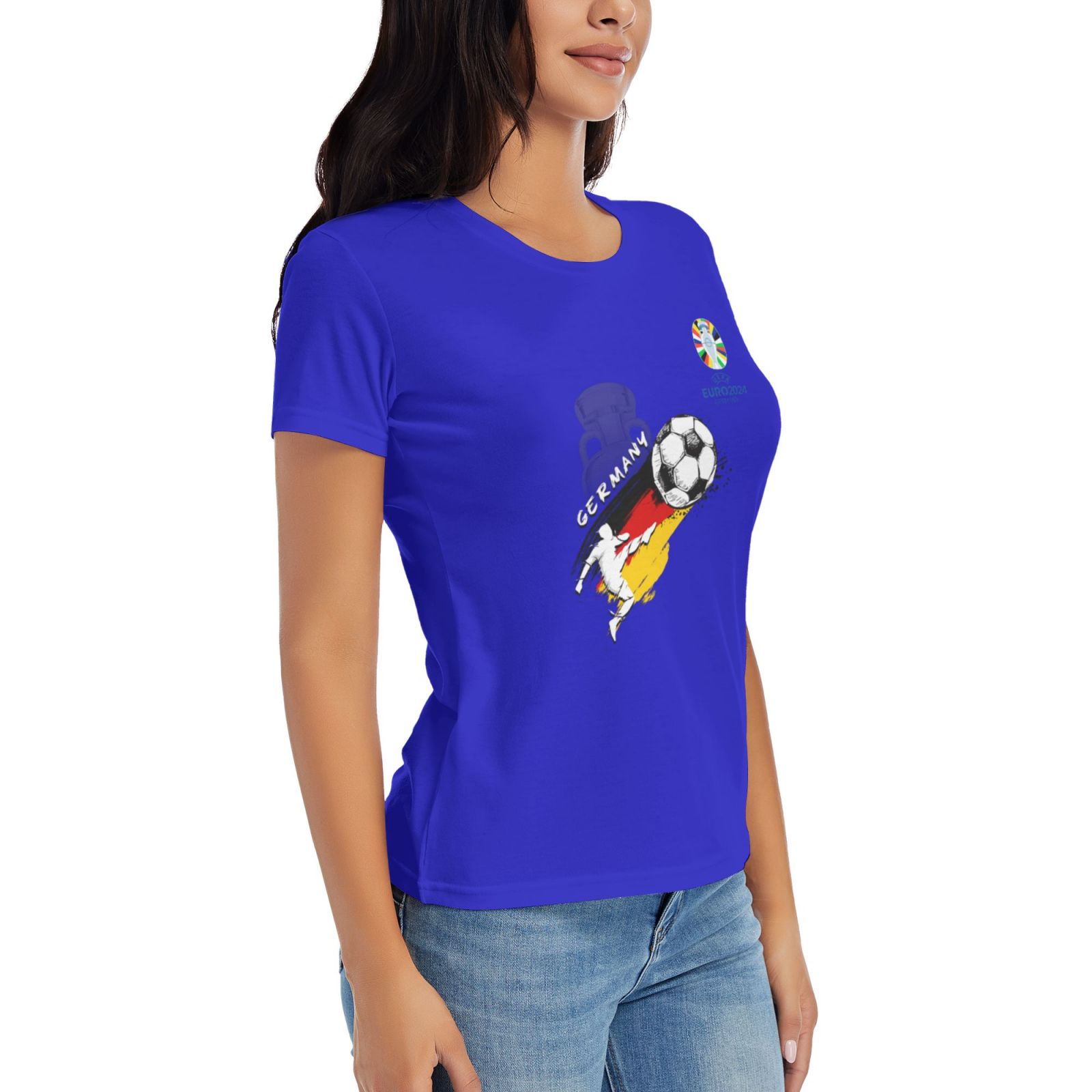 Women's Germany EURO 2024 Basic Short Sleeve T-Shirt WBT1680 - Soccerfana