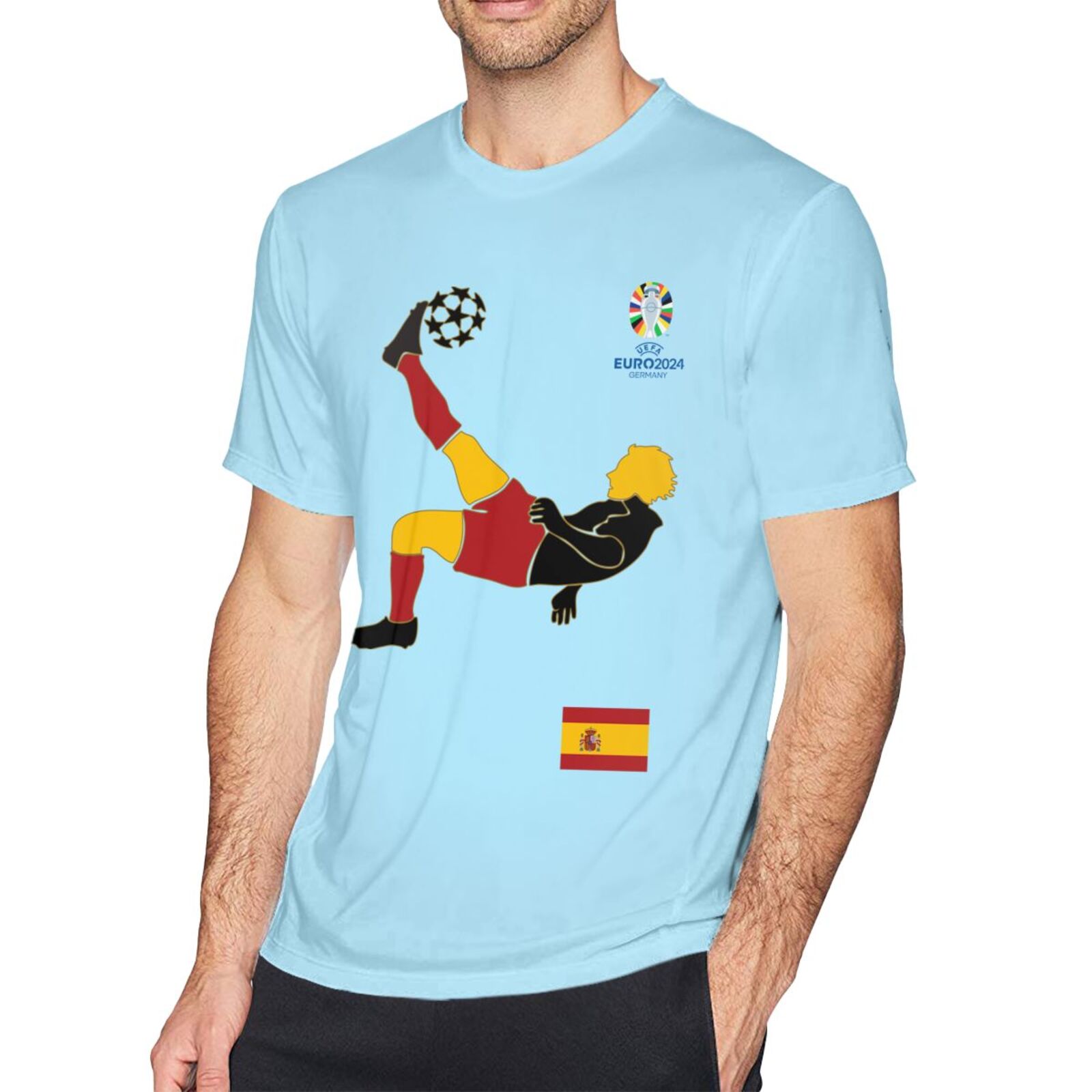 Men's Spain EURO 2024 Basic Short Sleeve T-Shirt BST1724 - Soccerfana