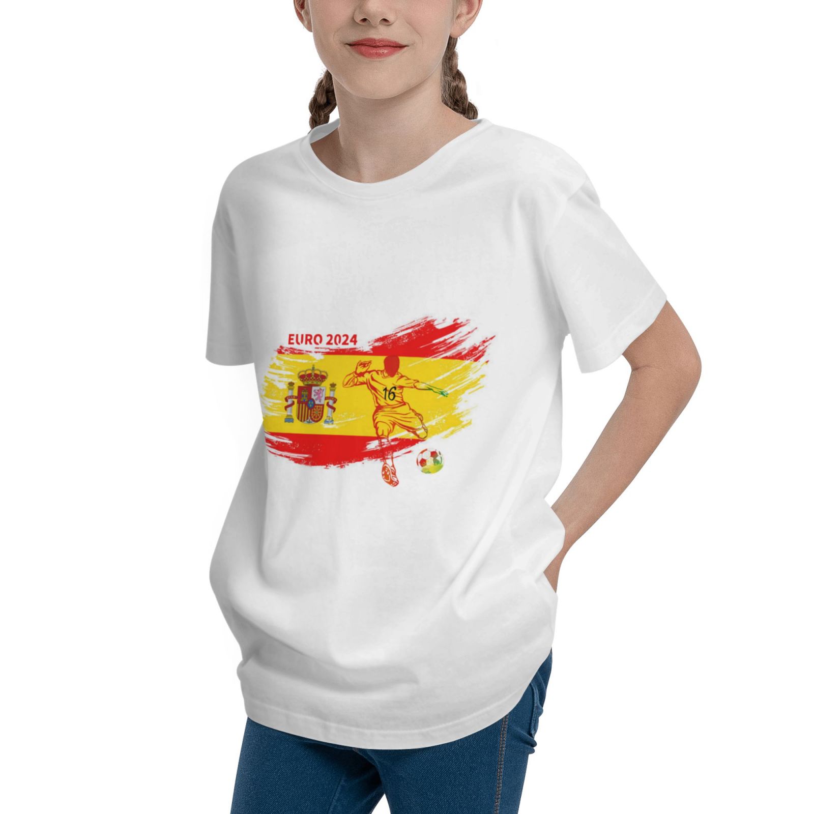 Kid's Spain EURO 2024 Teenage T-shirt TET1758 - Soccerfana