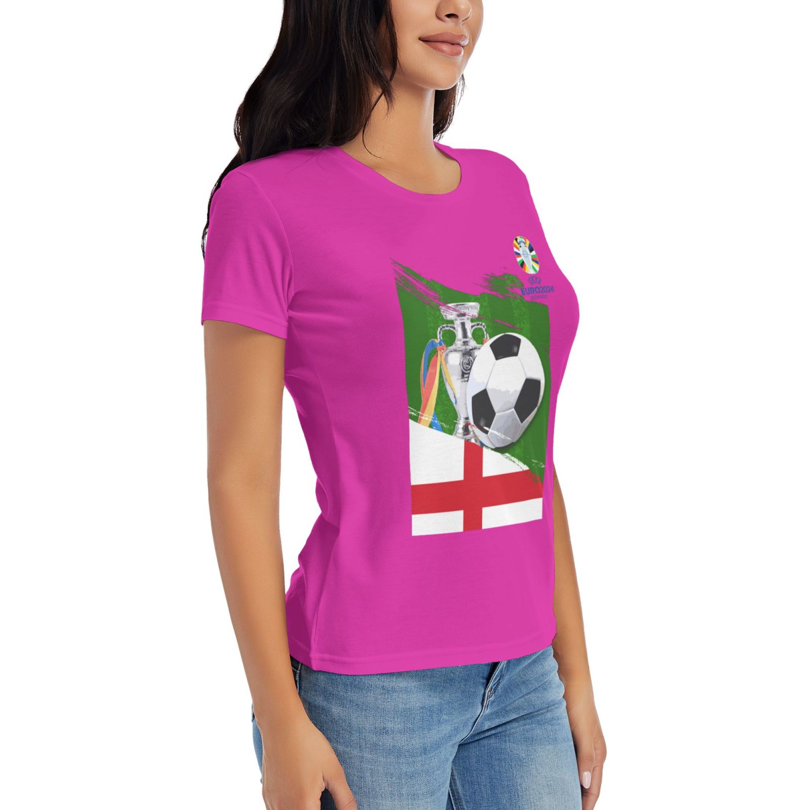 Women's England EURO 2024 Basic Short Sleeve T-Shirt WBT1682 - Soccerfana