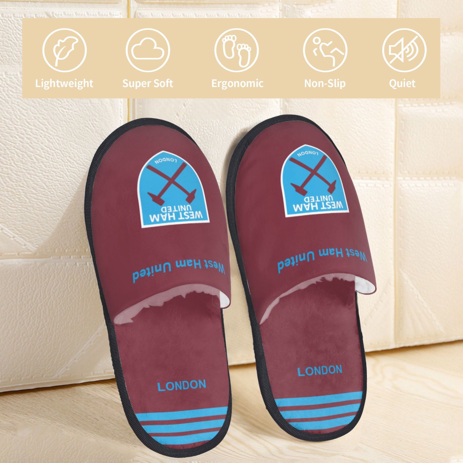 West Ham United Cotton Slippers FSP2312 - Soccerfana