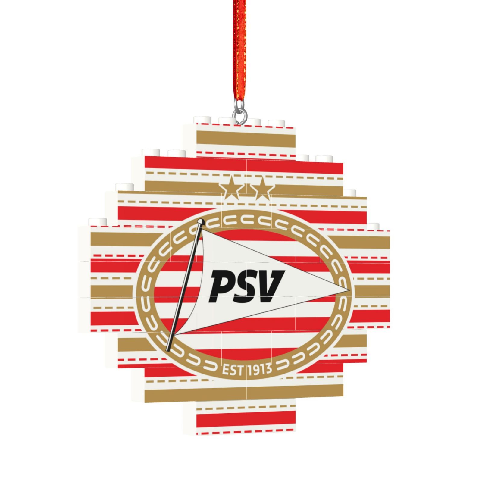 PSV Eindhoven Building Block Puzzle Ornament BBP2189 - Soccerfana