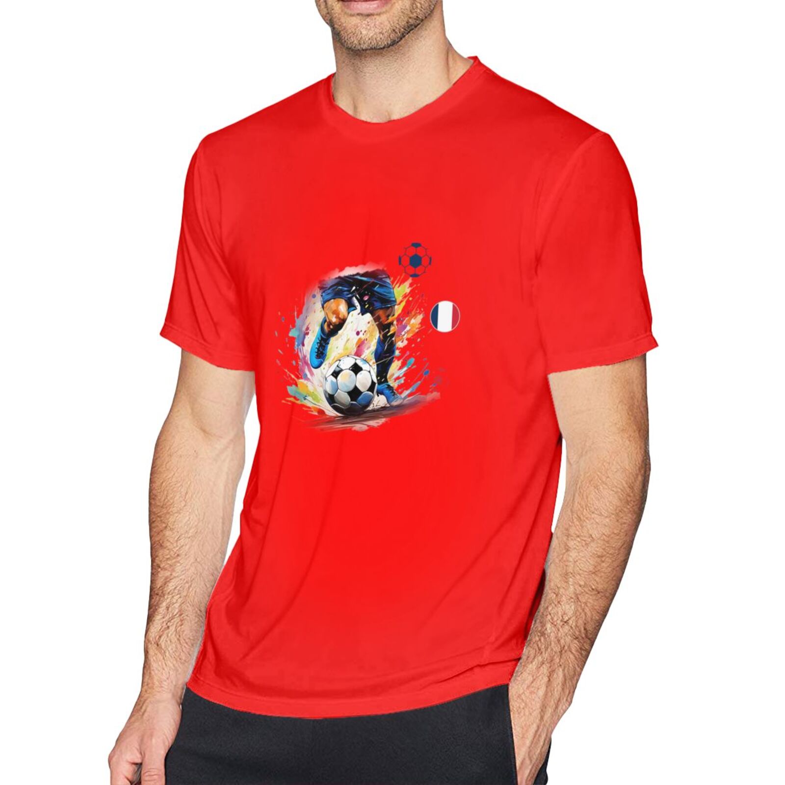 Men's France EURO 2024 Basic Short Sleeve T-Shirt BST1749 - Soccerfana