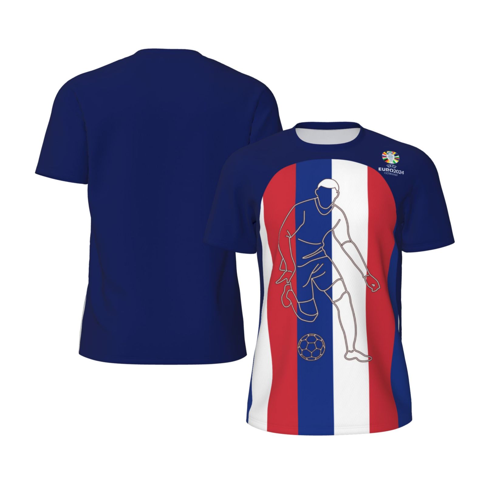 Men's France EURO 2024 Short Sleeved Mesh T-Shirt SMT1734 - Soccerfana