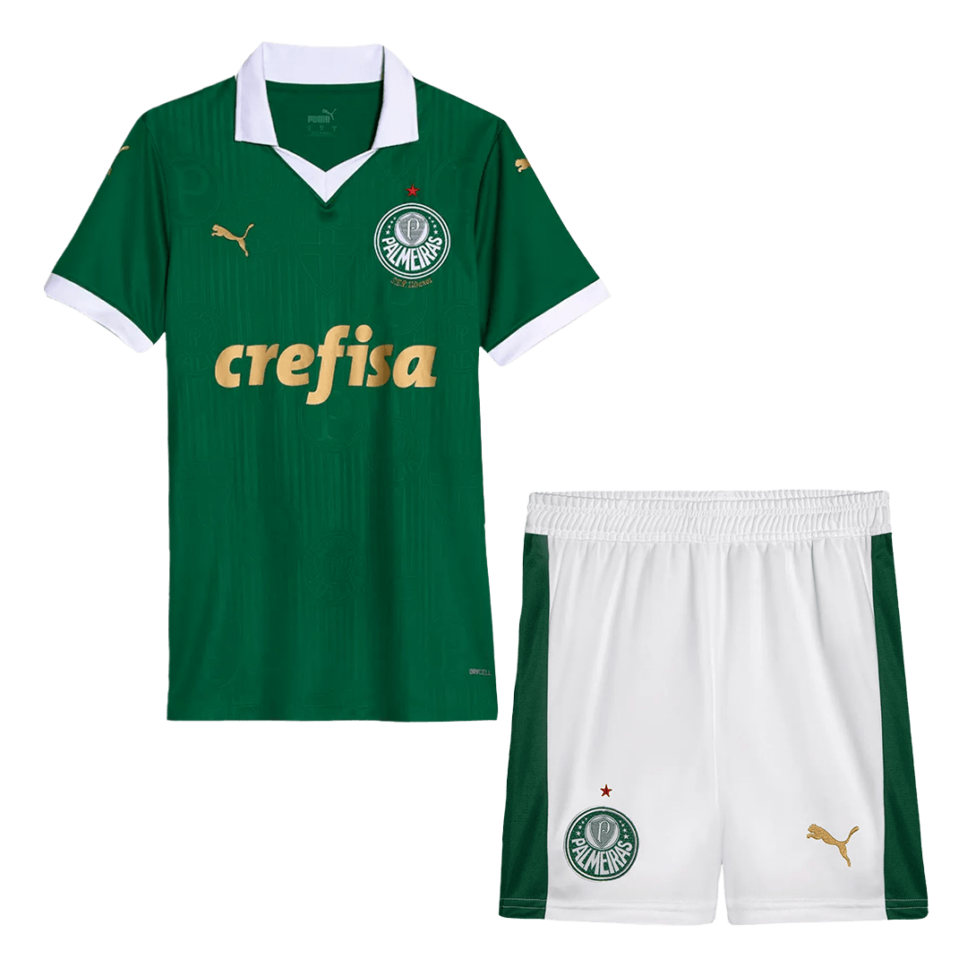 Kid's SE Palmeiras Home Jersey+Shorts 2024/25 - Soccerfana