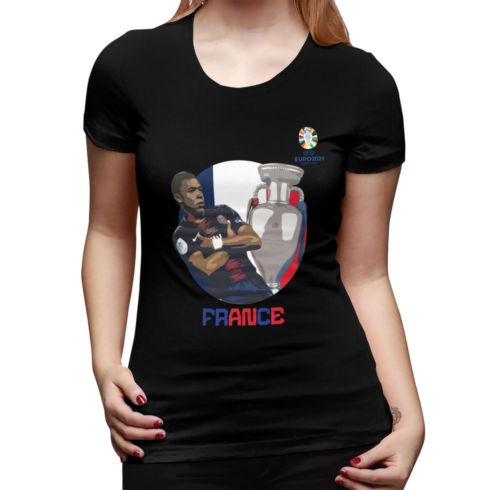 Women's France EURO 2024 Basic Short Sleeve T-Shirt WBT1730 - Soccerfana