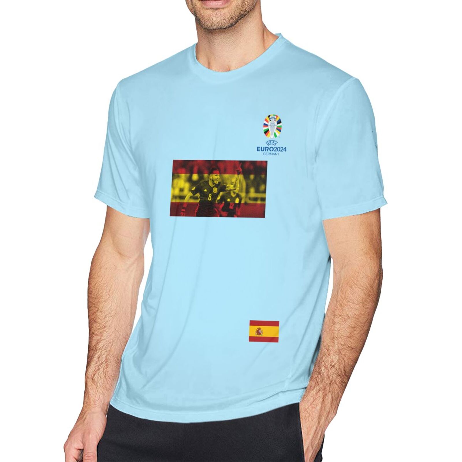 Men's Spain EURO 2024 Basic Short Sleeve T-Shirt BST1739 - Soccerfana