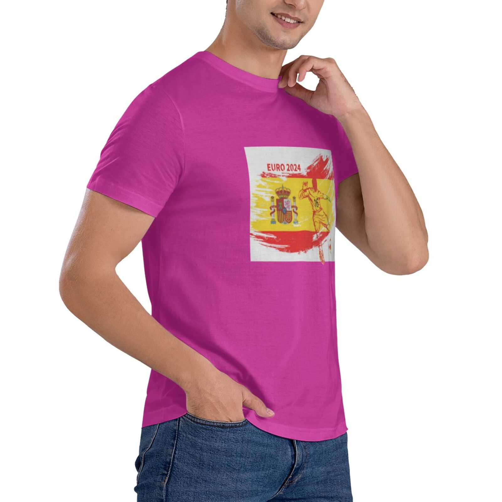 Men's Spain EURO 2024 Basic Short Sleeve T-Shirt BST1753 - Soccerfana