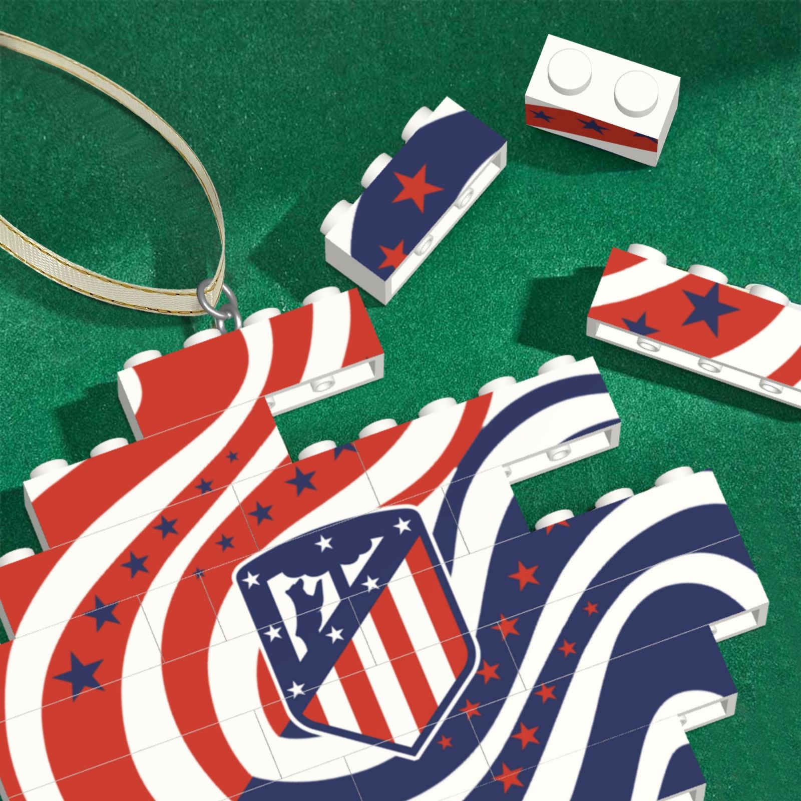 Atletico Madrid Building Block Puzzle Ornament BBP2018 - Soccerfana