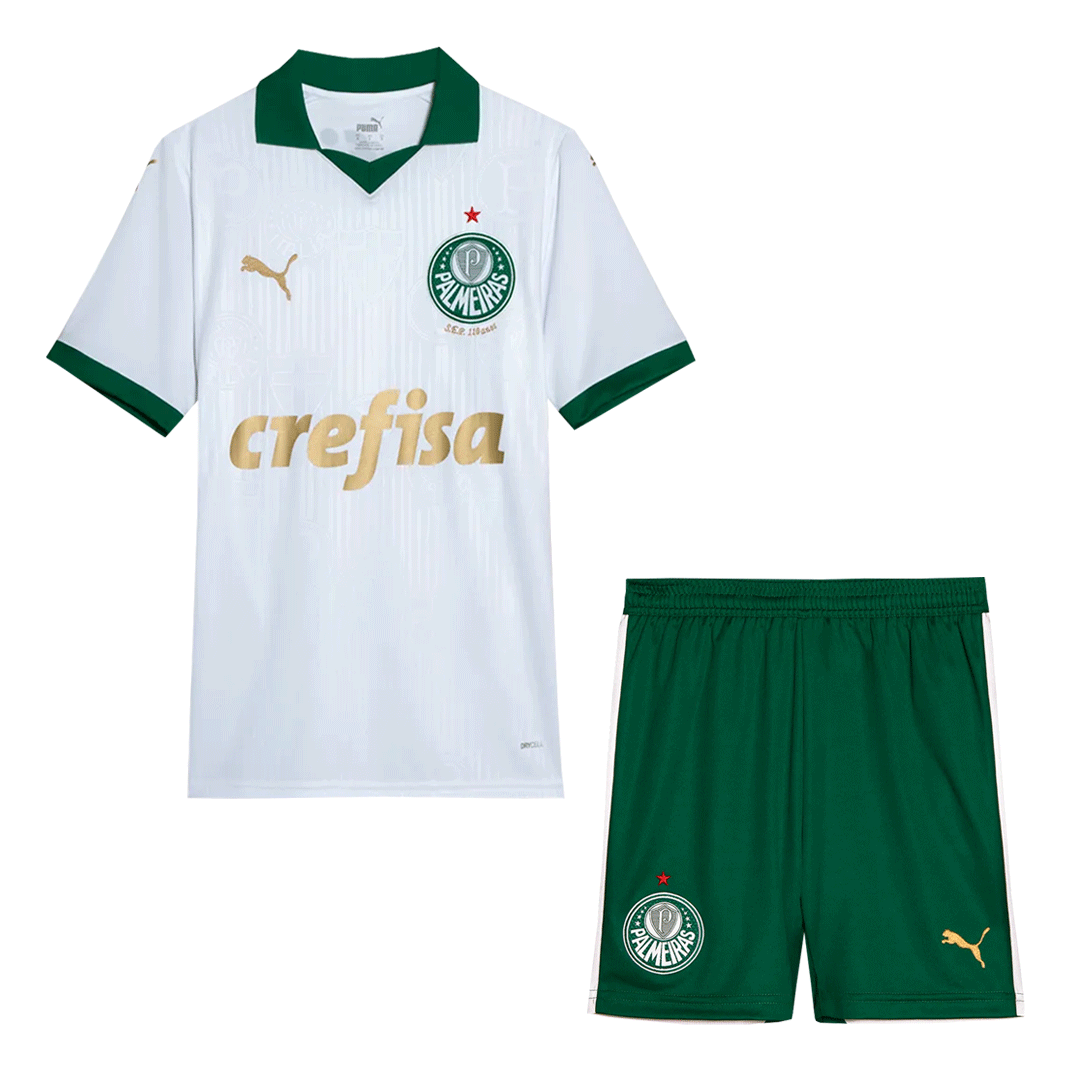 Kid's SE Palmeiras Away Jersey+Shorts 2024/25 - Soccerfana
