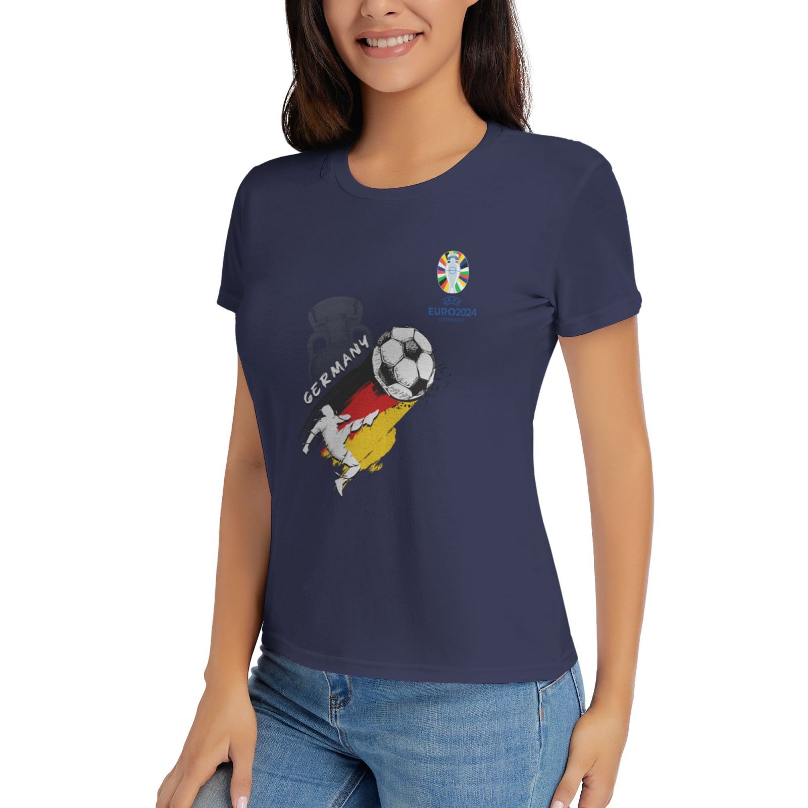 Women's Germany EURO 2024 Basic Short Sleeve T-Shirt WBT1680 - Soccerfana