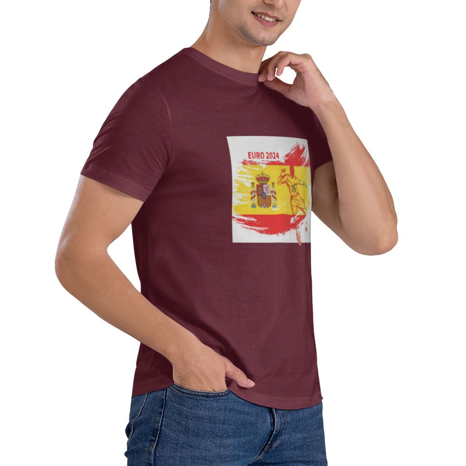Men's Spain EURO 2024 Basic Short Sleeve T-Shirt BST1753 - Soccerfana