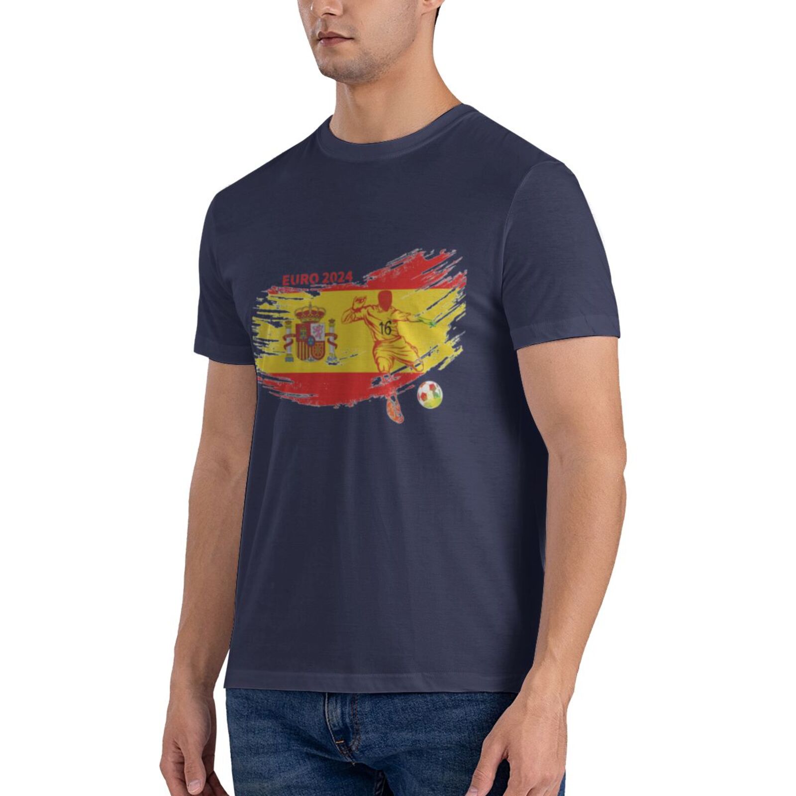 Men's Spain EURO 2024 Basic Short Sleeve T-Shirt BST1752 - Soccerfana