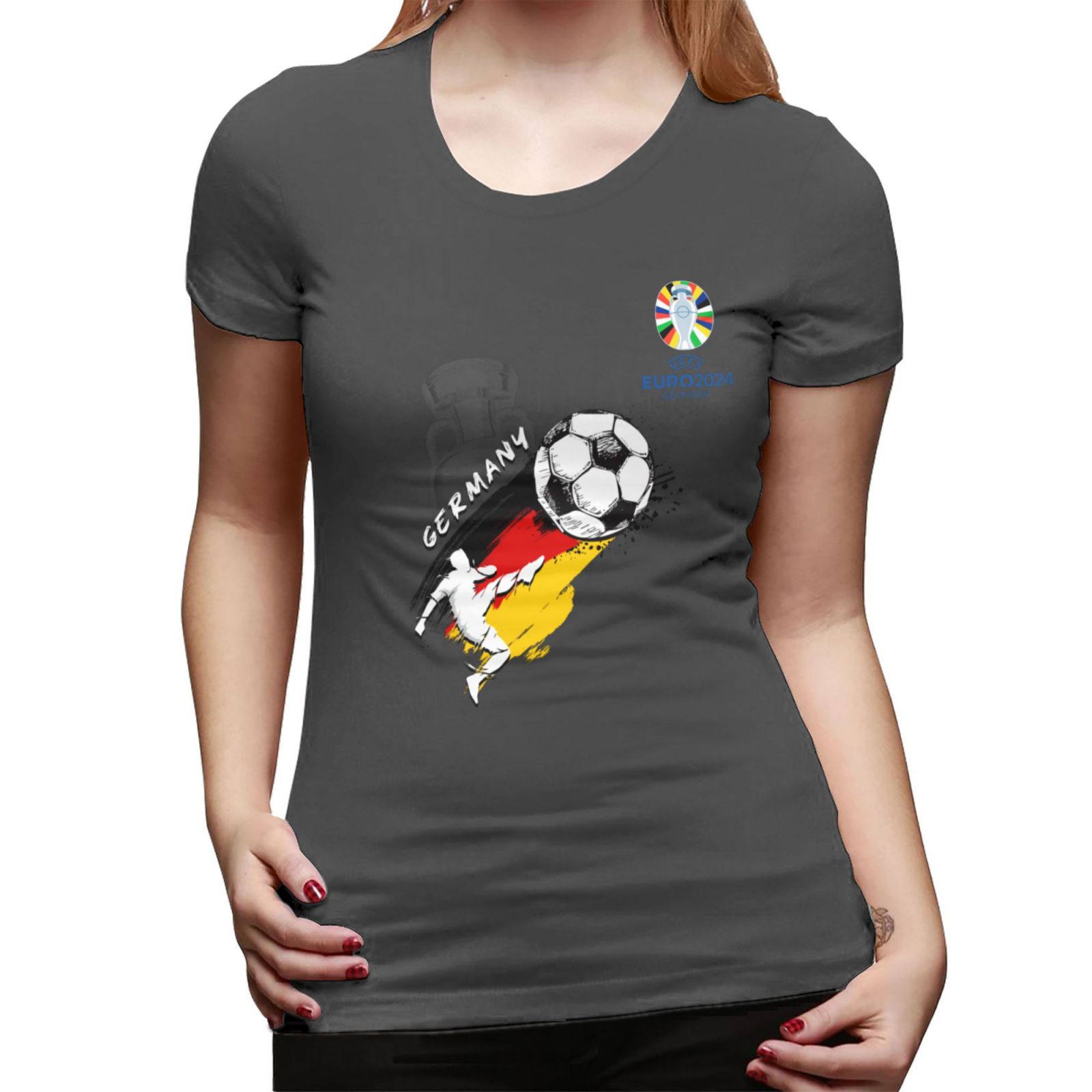 Women's Germany EURO 2024 Basic Short Sleeve T-Shirt WBT1680 - Soccerfana