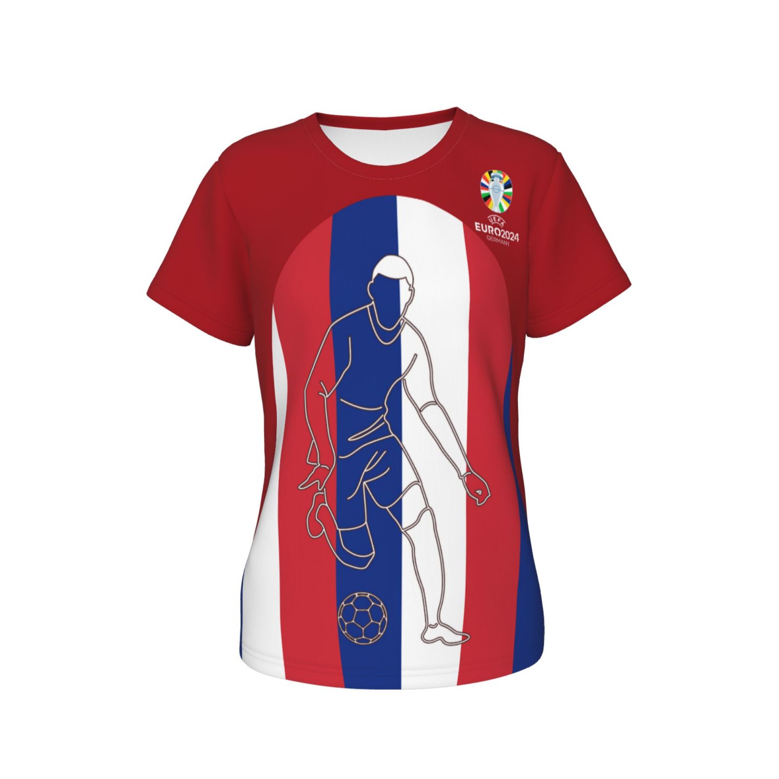 Women's France EURO 2024 Short Sleeve T-Shirt WST1733 - Soccerfana