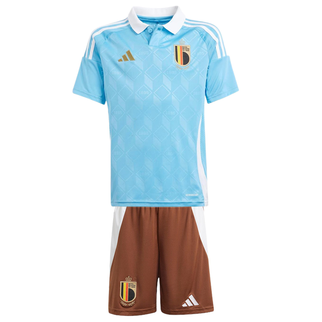Kid's Belgium Away Jersey+Shorts EURO 2024 - Soccerfana