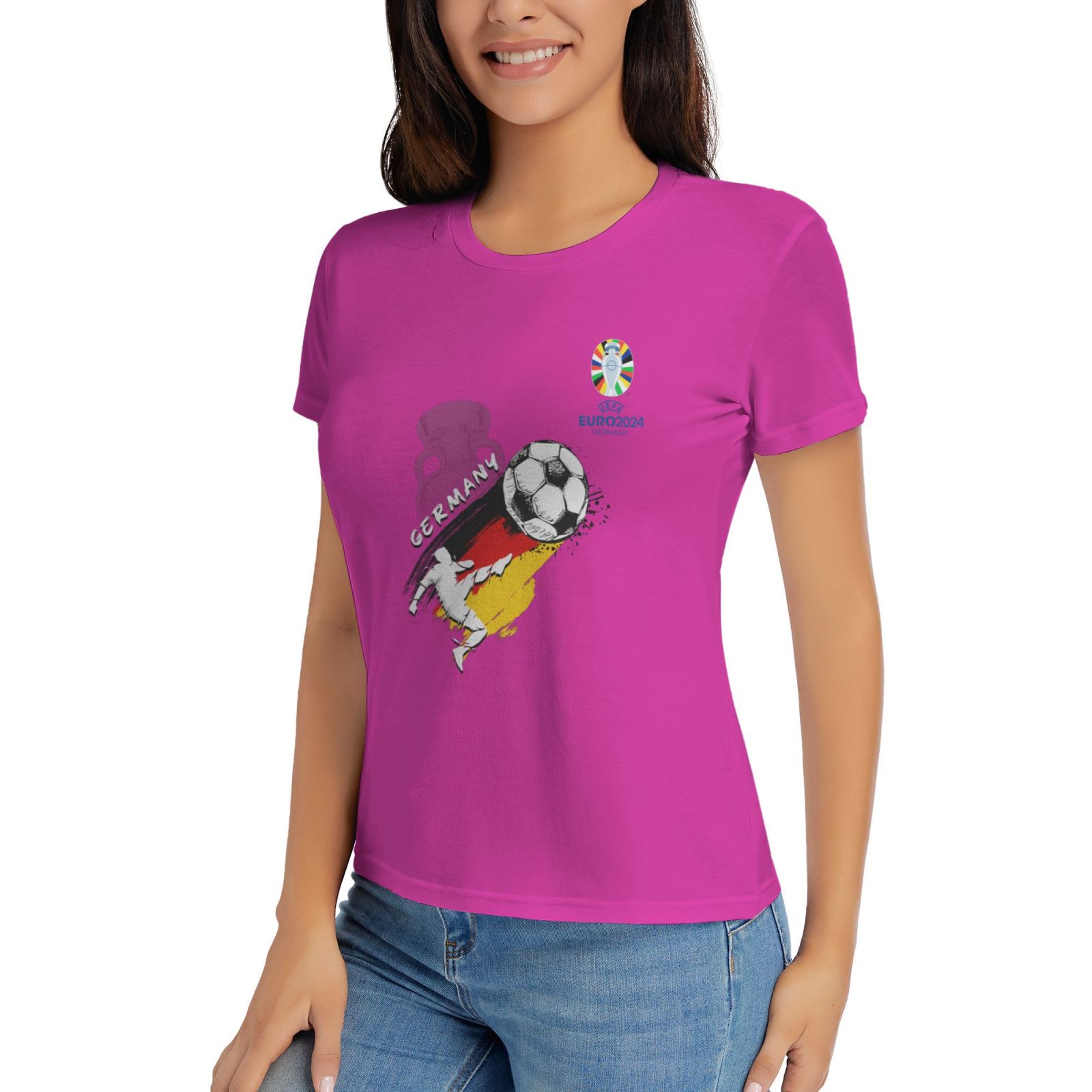 Women's Germany EURO 2024 Basic Short Sleeve T-Shirt WBT1680 - Soccerfana