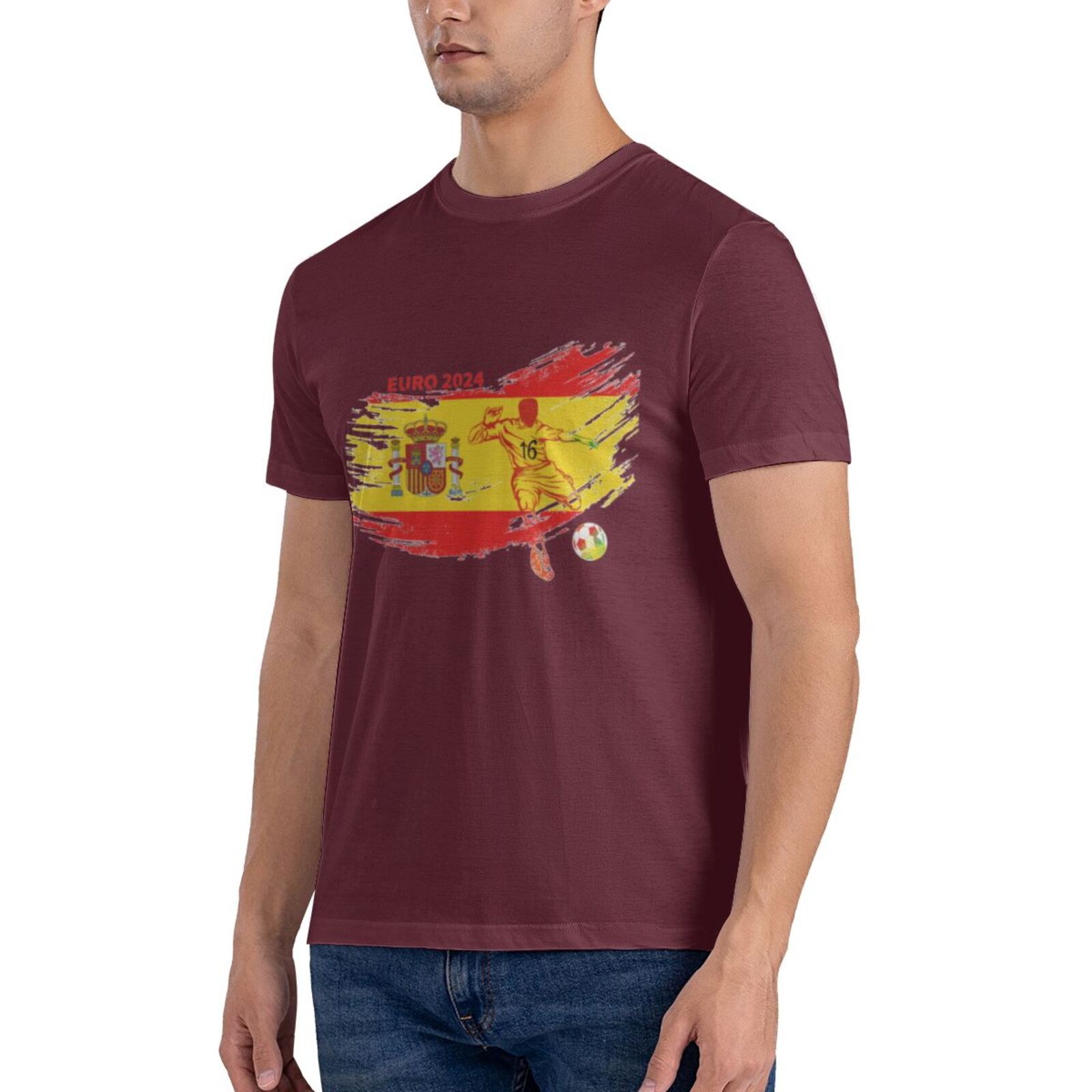 Men's Spain EURO 2024 Basic Short Sleeve T-Shirt BST1752 - Soccerfana